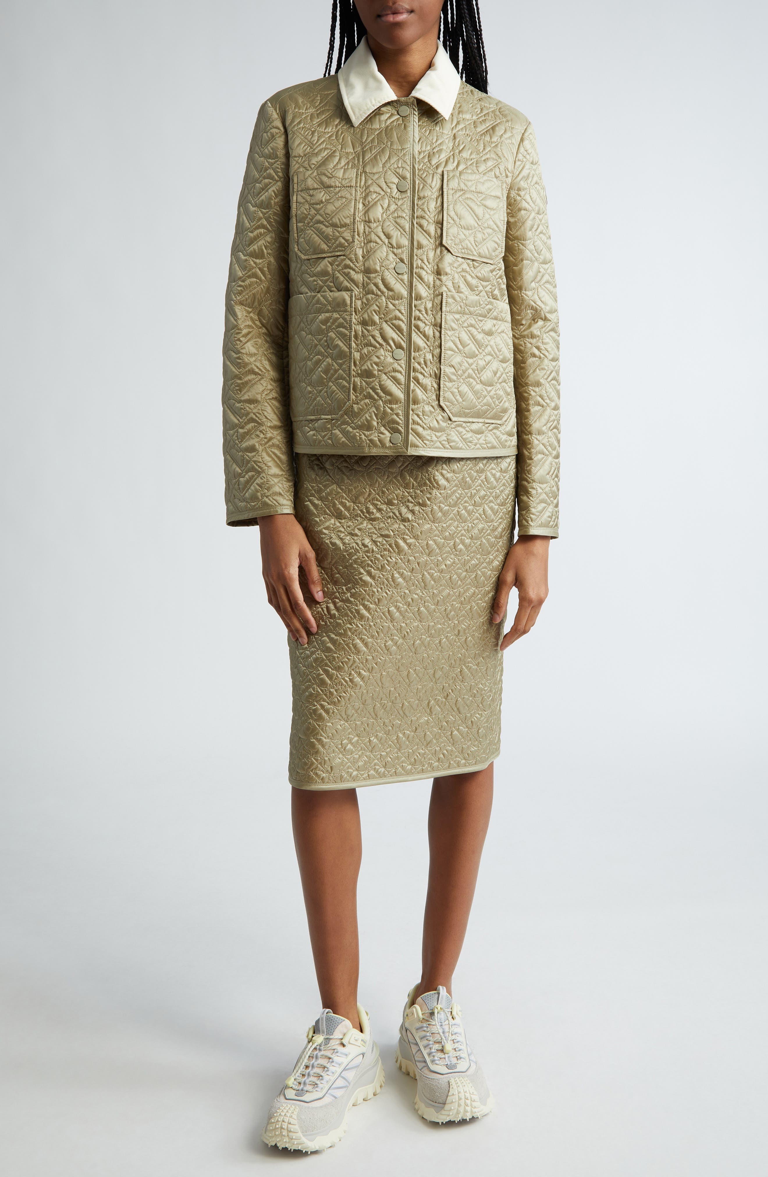Quilted Nylon Pencil Skirt - 2
