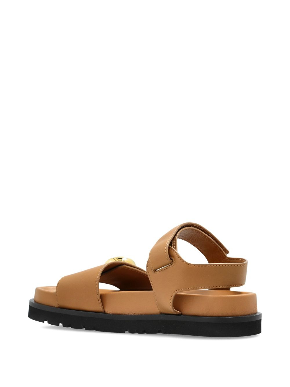 leather button-embellished sandals - 4