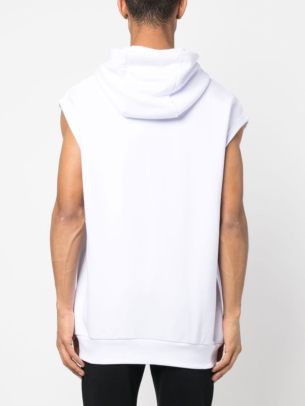 logo-plaque sleeveless hoodie - 4