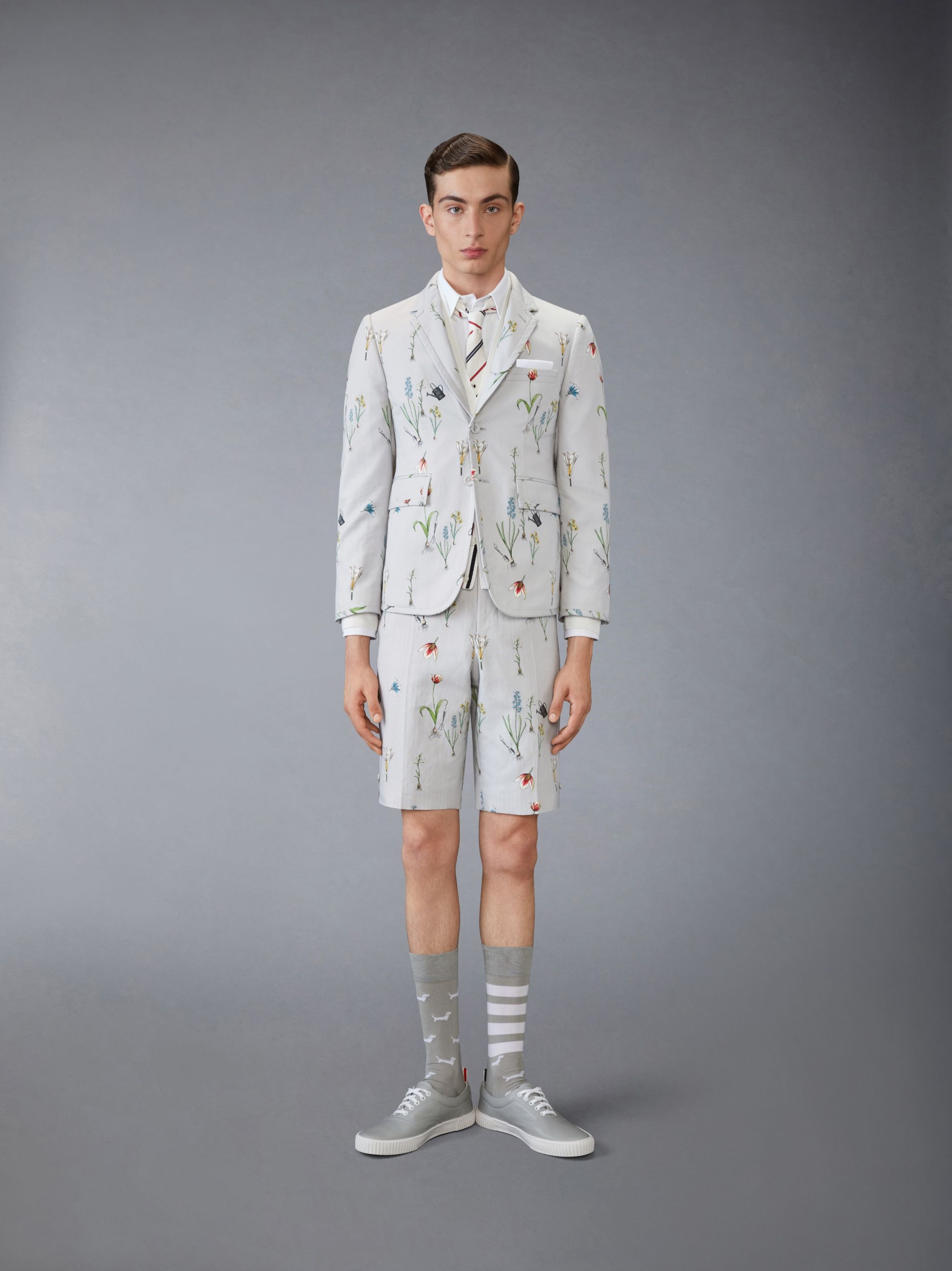 COTTON LINEN BOTANICAL BACKSTRAP SHORTS - 3