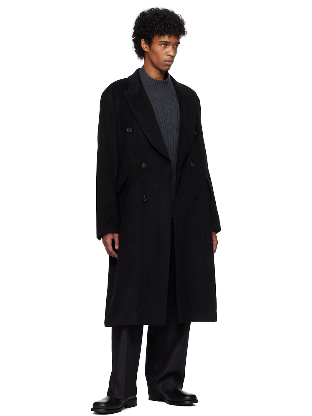 Our Legacy Whale Coat Black Hairy Wool | REVERSIBLE