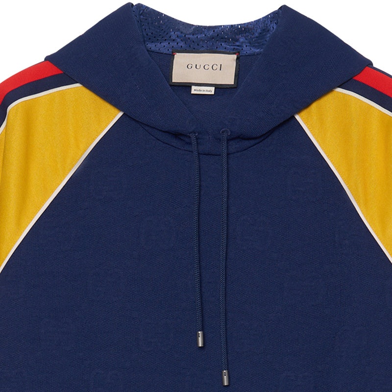 Gucci GG Jacquard Hooded Sweatshirt 'Blue Yellow' 676100-XJDVW-4462 - 6
