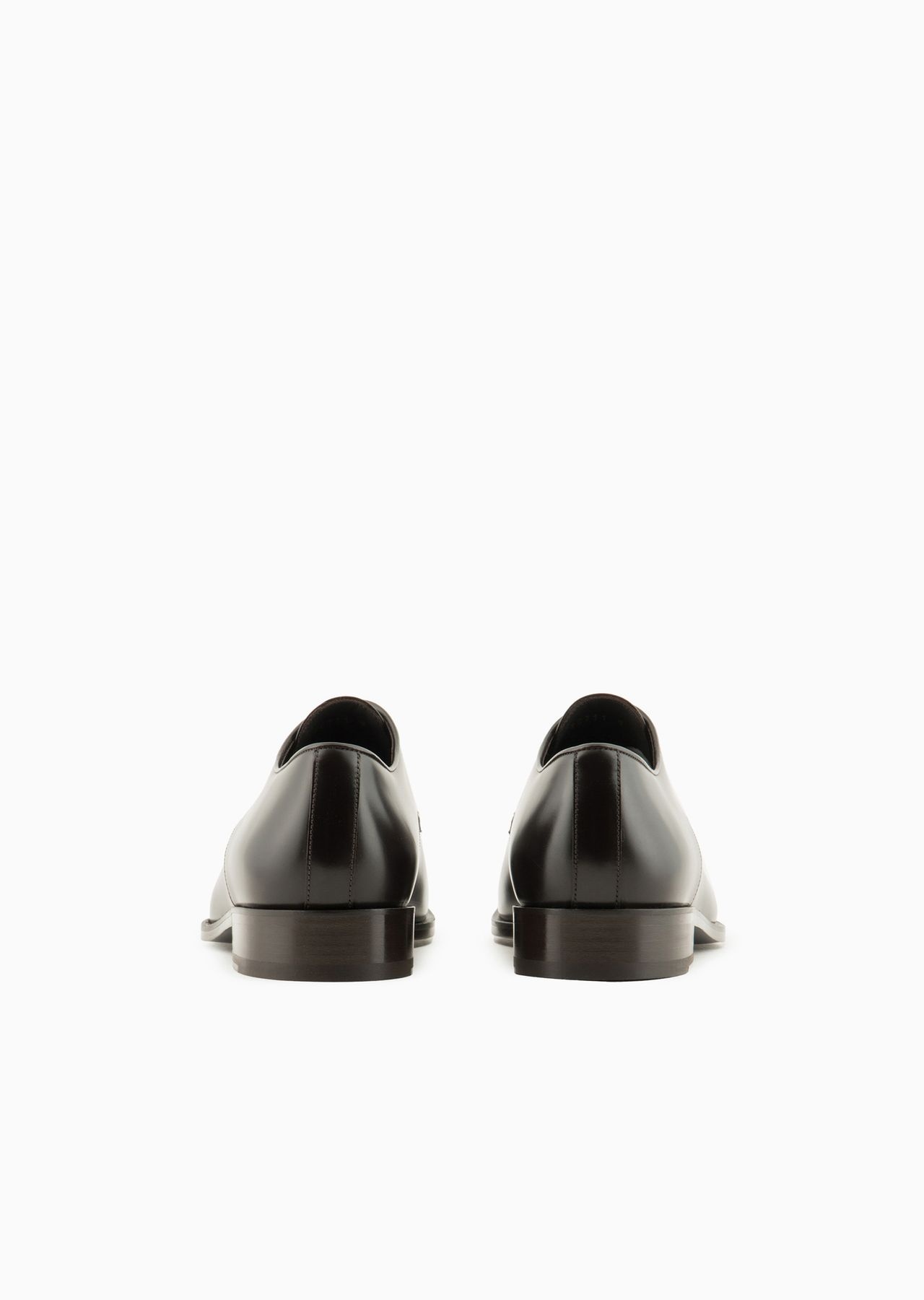 Leather Derby shoes with perforated logo - 4