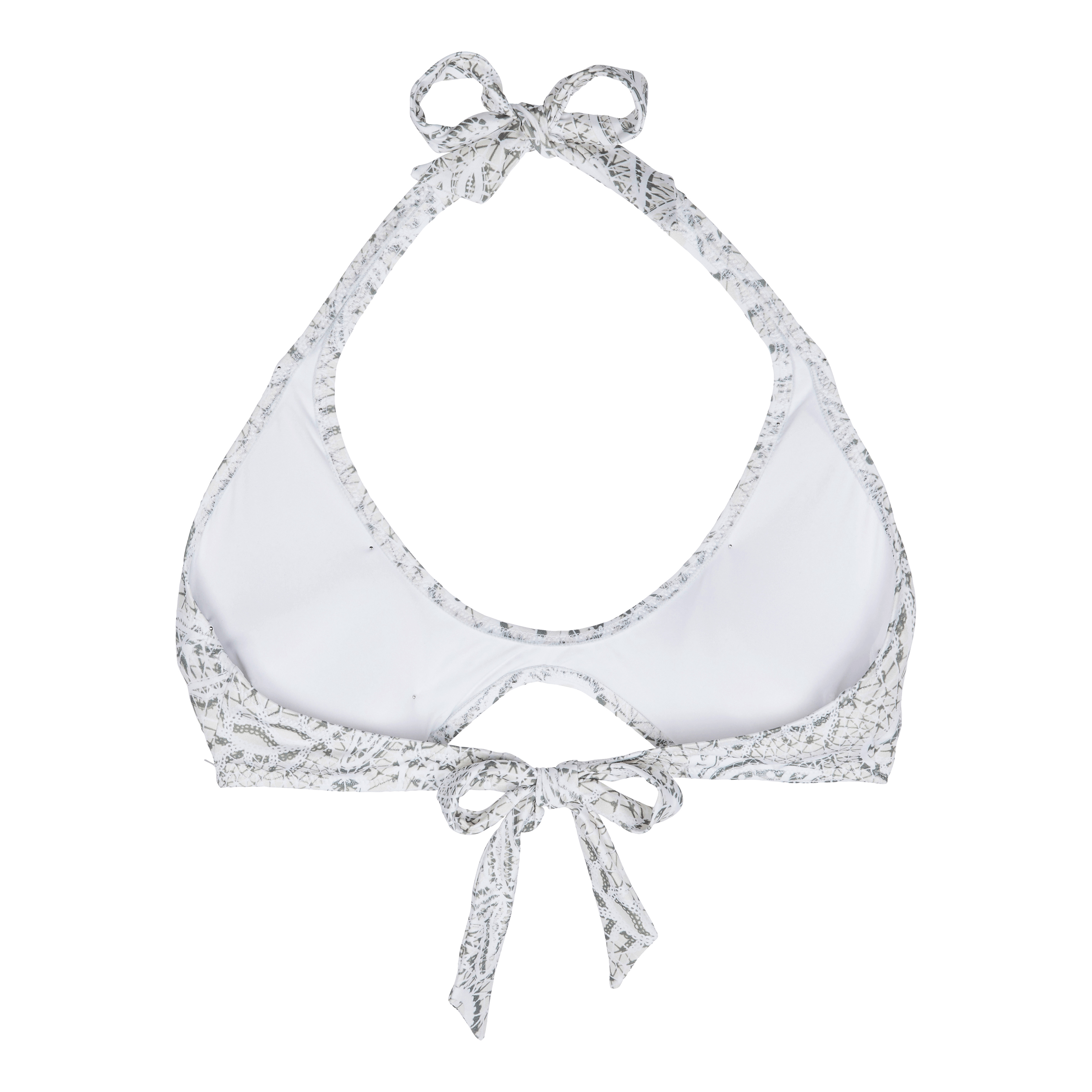 Women Rounded Neckline Bikini Top Dentelles - 2