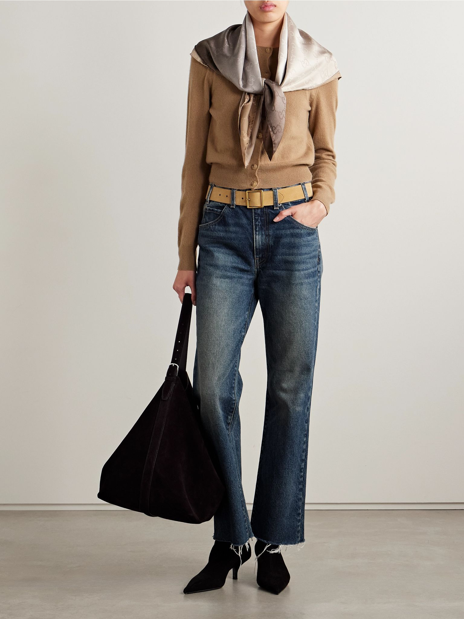Calla distressed mid-rise straight-leg jeans Dark denim - 2