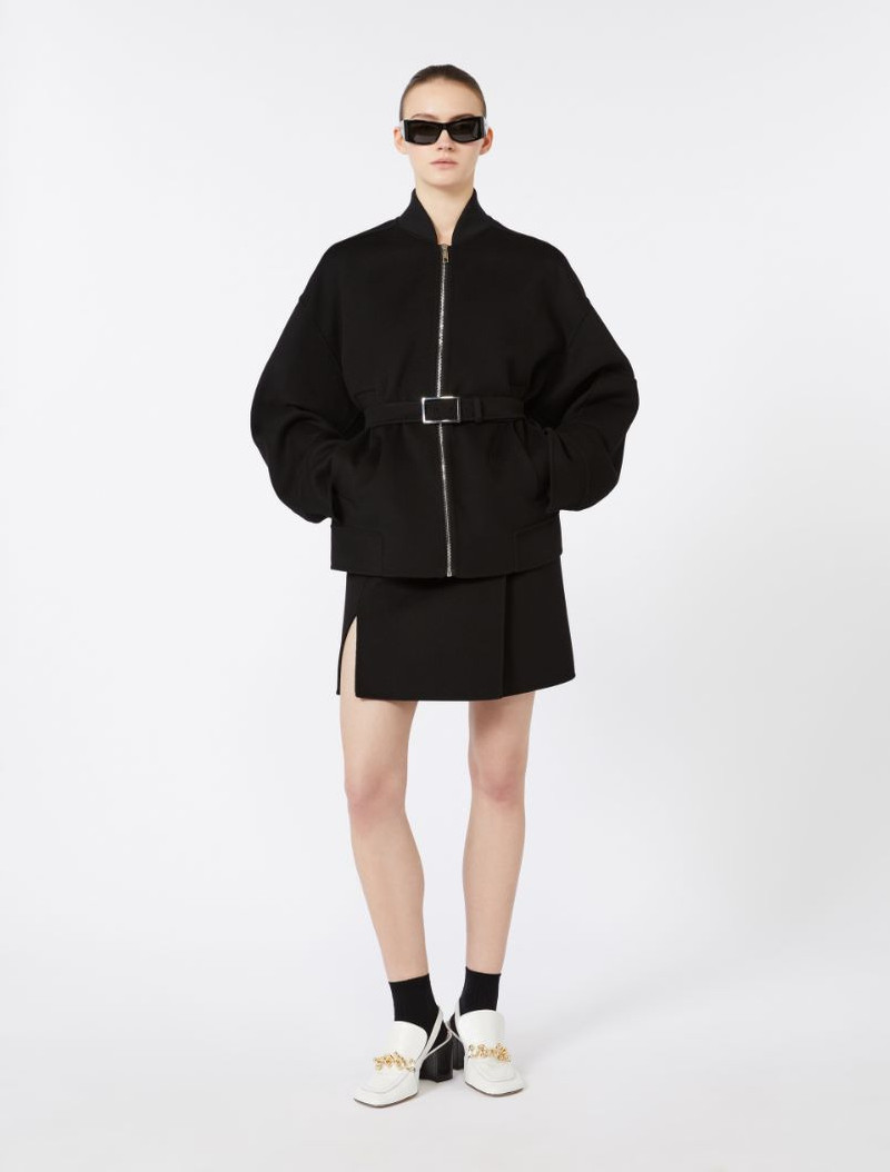 Sportmax Oversized wool bomber jacket - black outlook