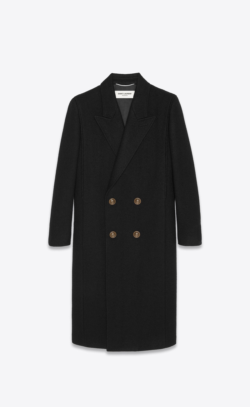 double-breasted overcoat in wool felt 1