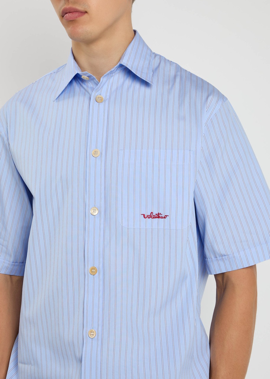 Valentino Garavani Logo-embroidered Striped Cotton Shirt - 5