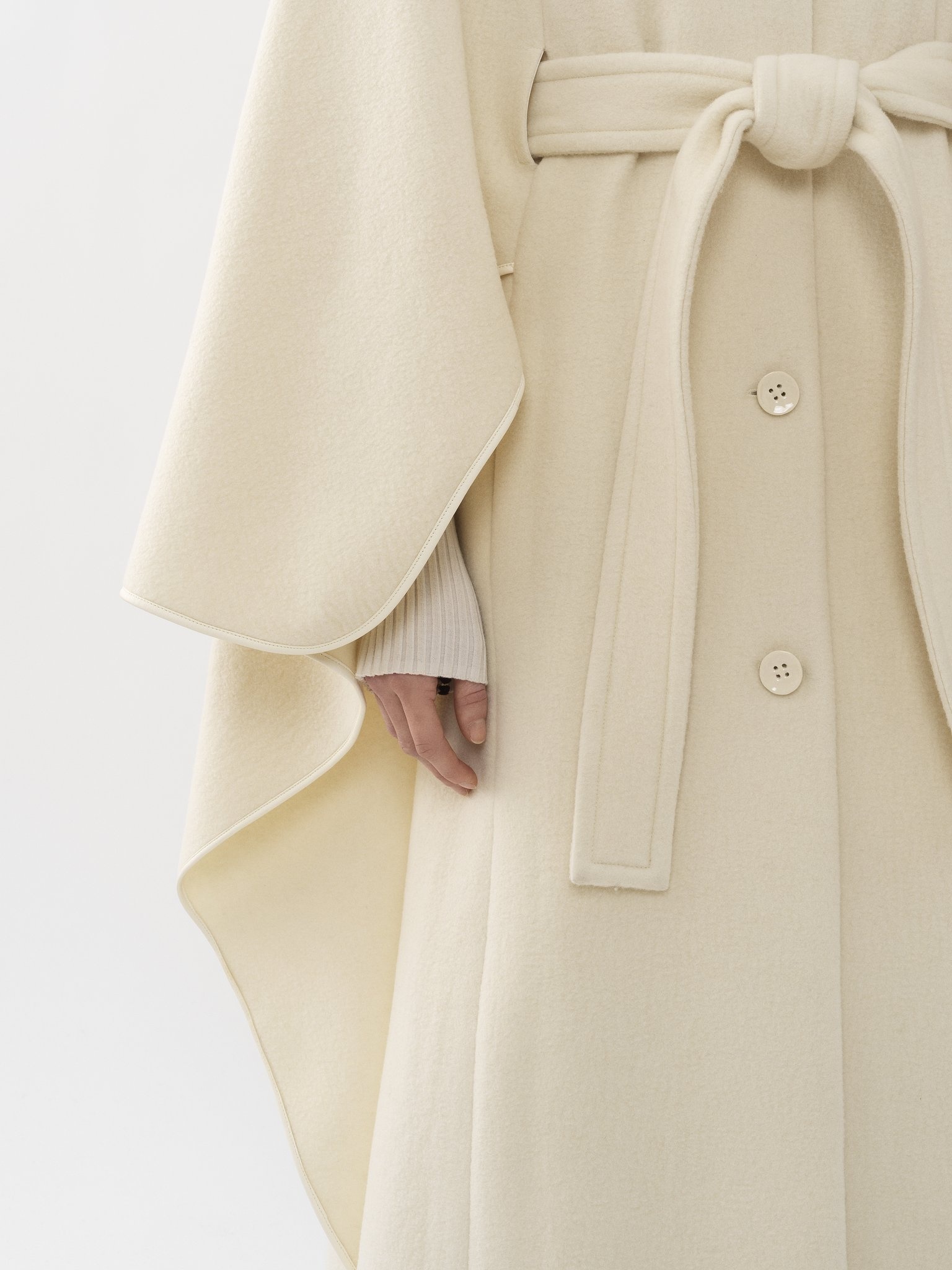 BELTED LONG CAPE - 5