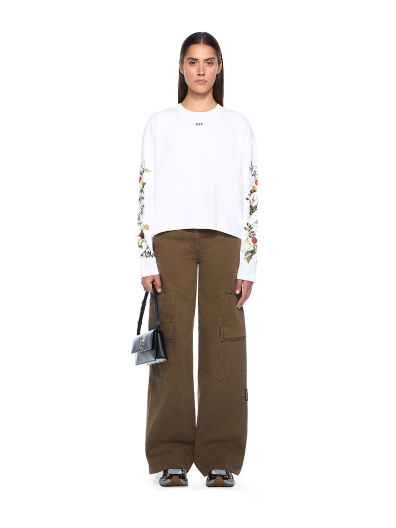 Off-White Embroidered Flowers Arrow Long Sleeve T-Shirt outlook