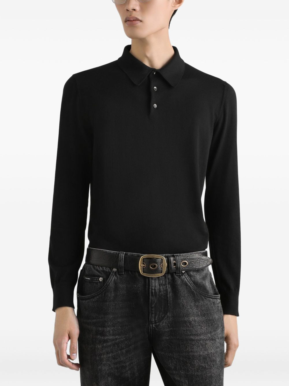 long-sleeve polo shirt - 3