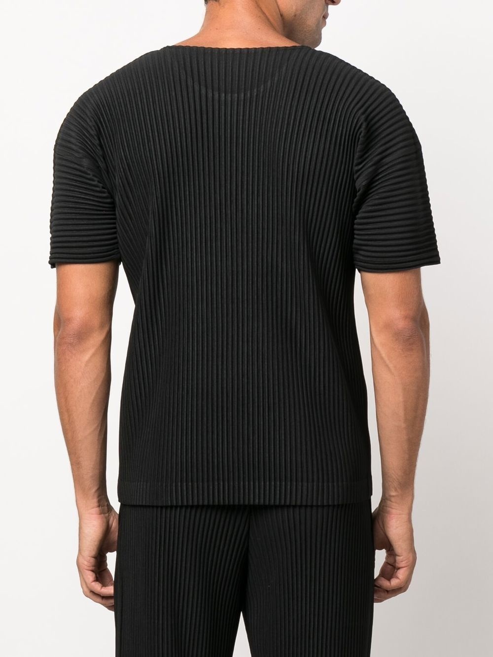 crew-neck plissé T-shirt - 4