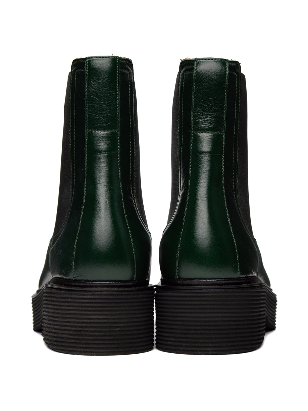 Green Leather Chelsea Boots - 2