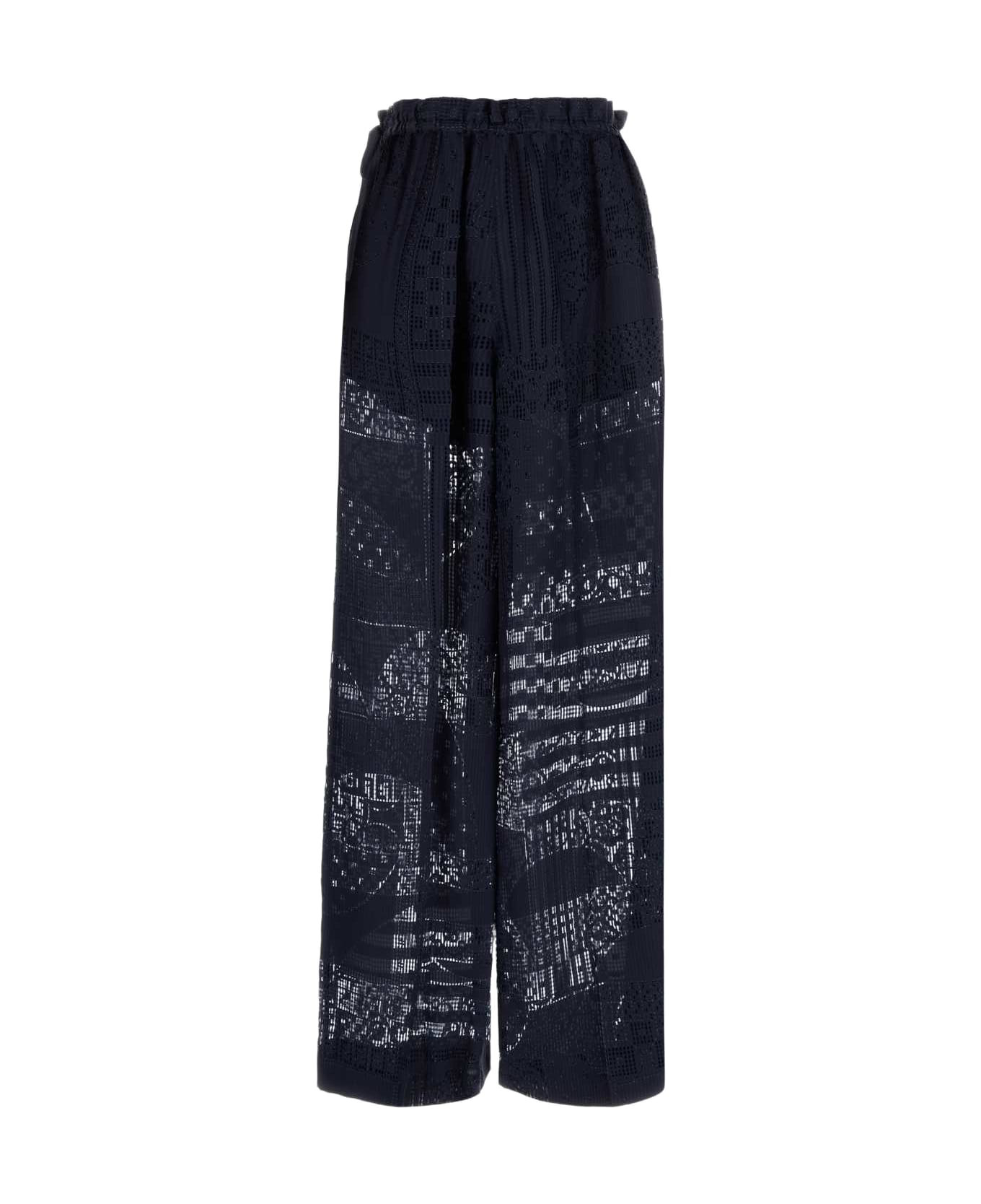 Navy Blue Viscose Blend Pant - 2