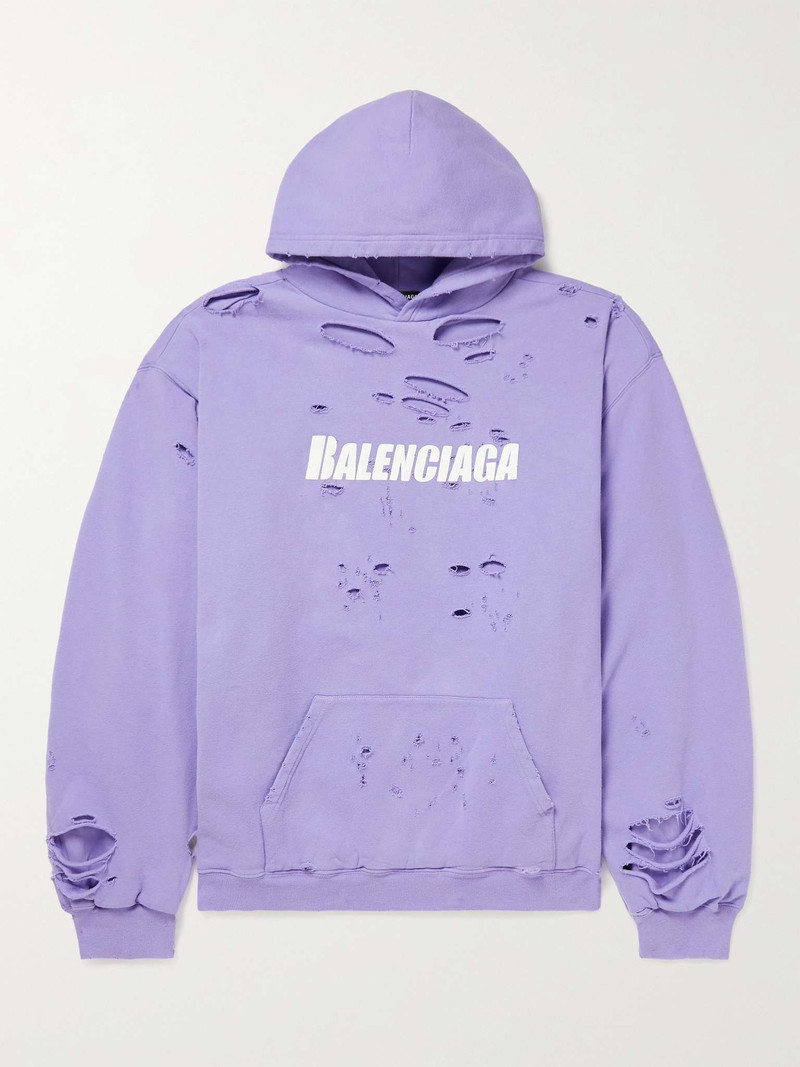 Destroyed Hoodie 에 보라색 - 1