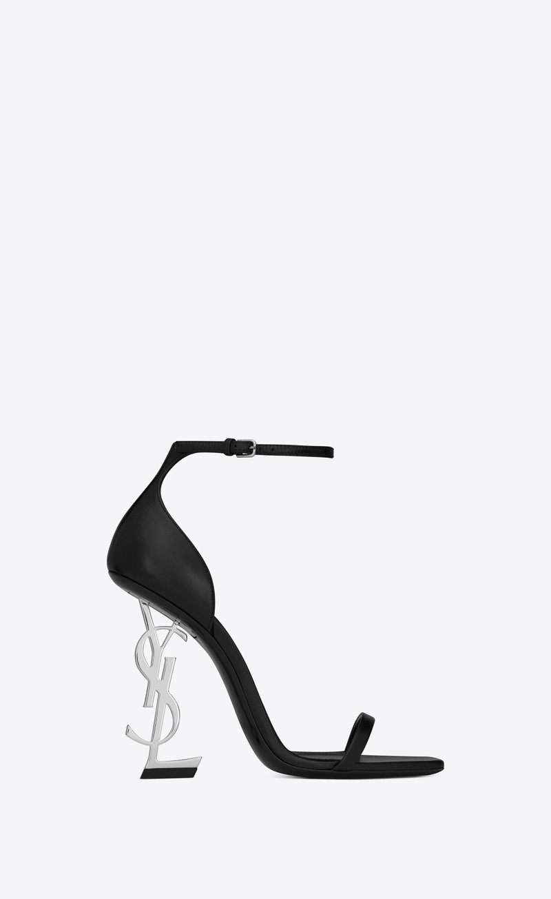 opyum sandals in smooth leather with silver-tone heel - 1