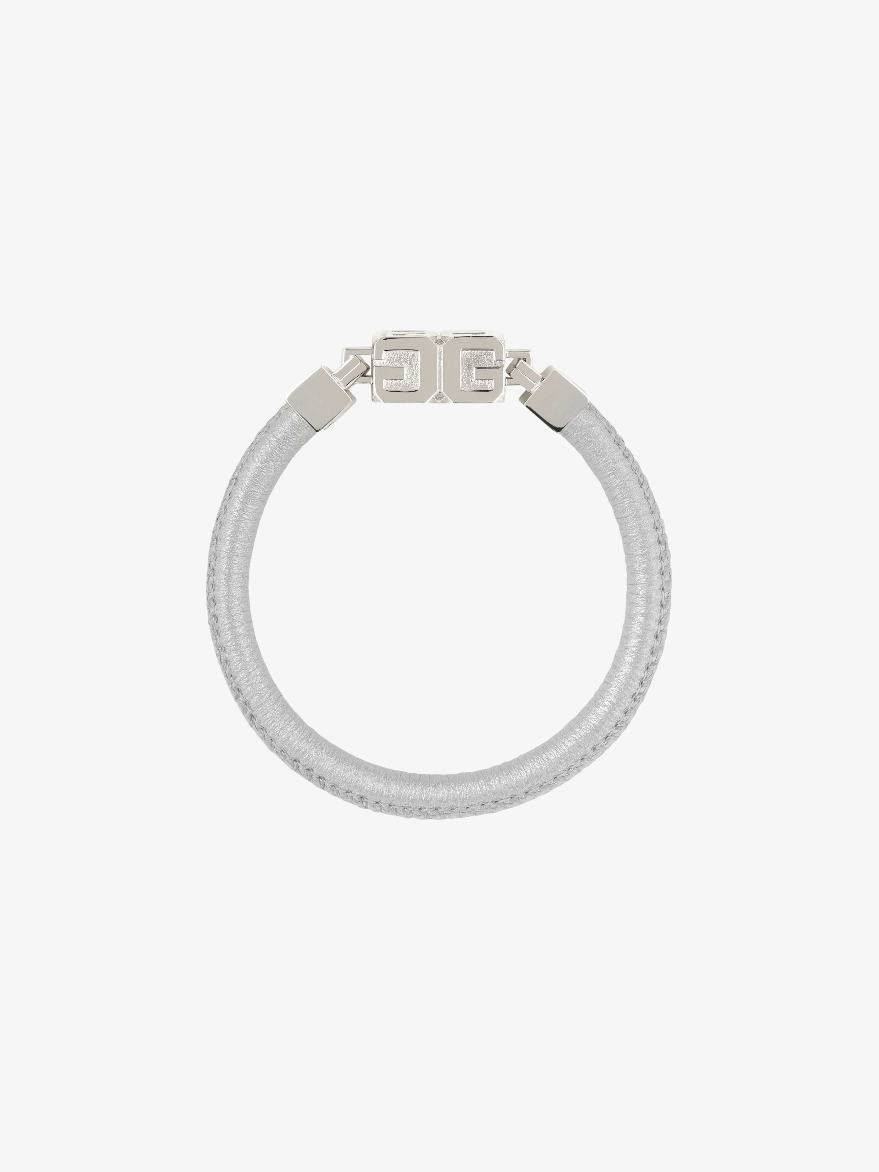 G CUBE BRACELET IN LEATHER AND METAL - 5