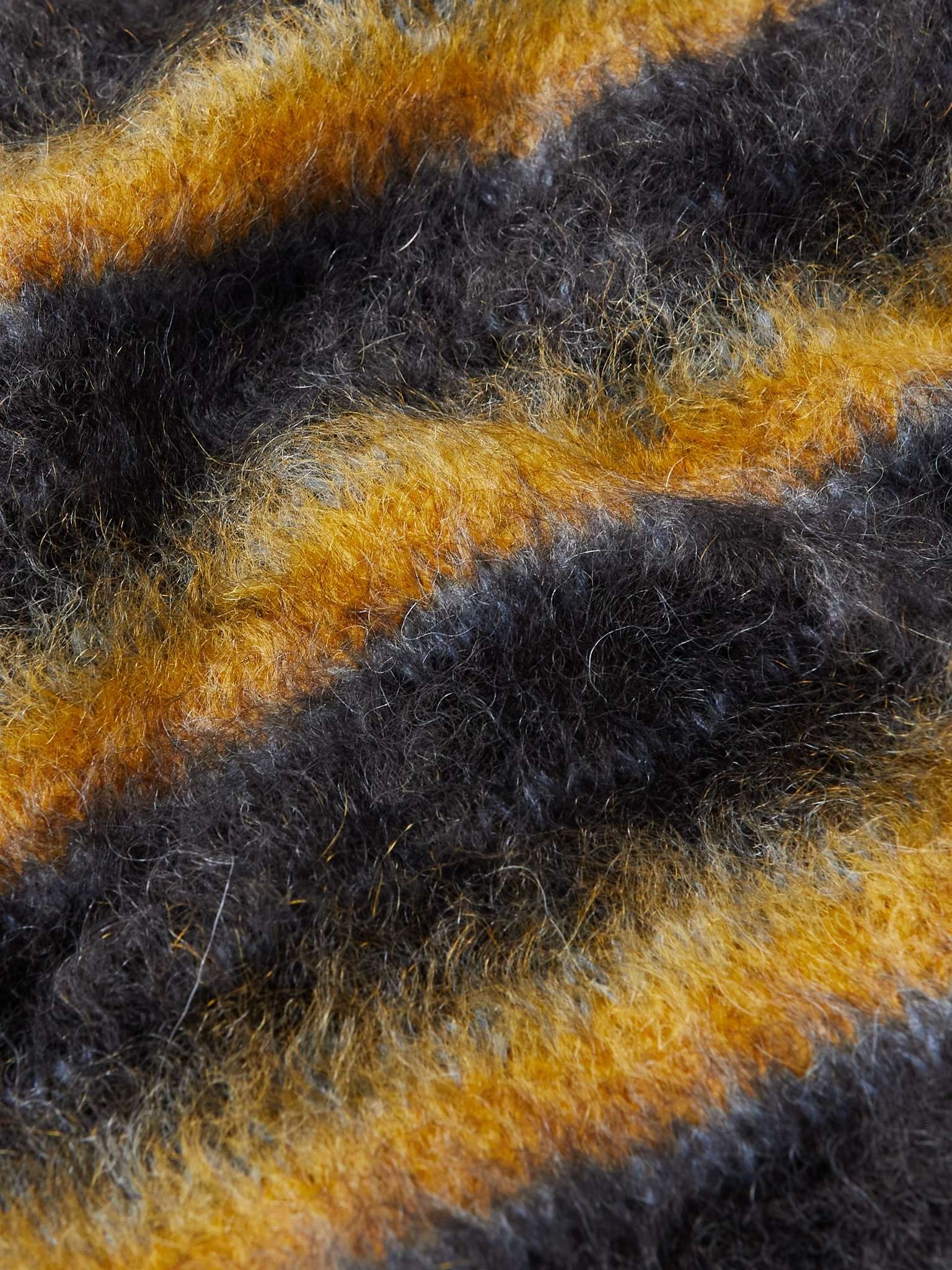 Oversized Striped Brushed Mohair and Wool-Blend Cardigan - 3