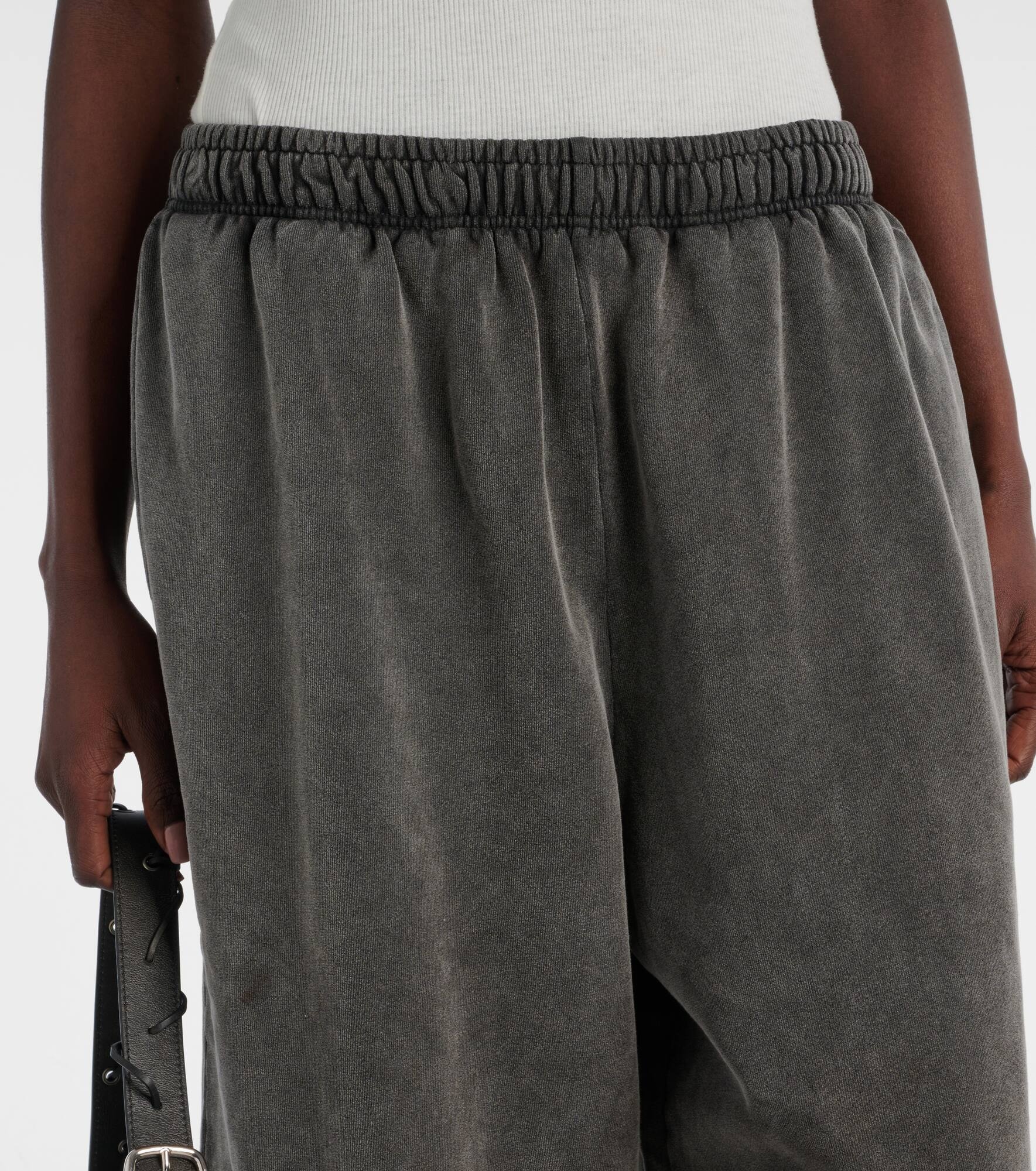 Layered cotton fleece sweatpants - 4