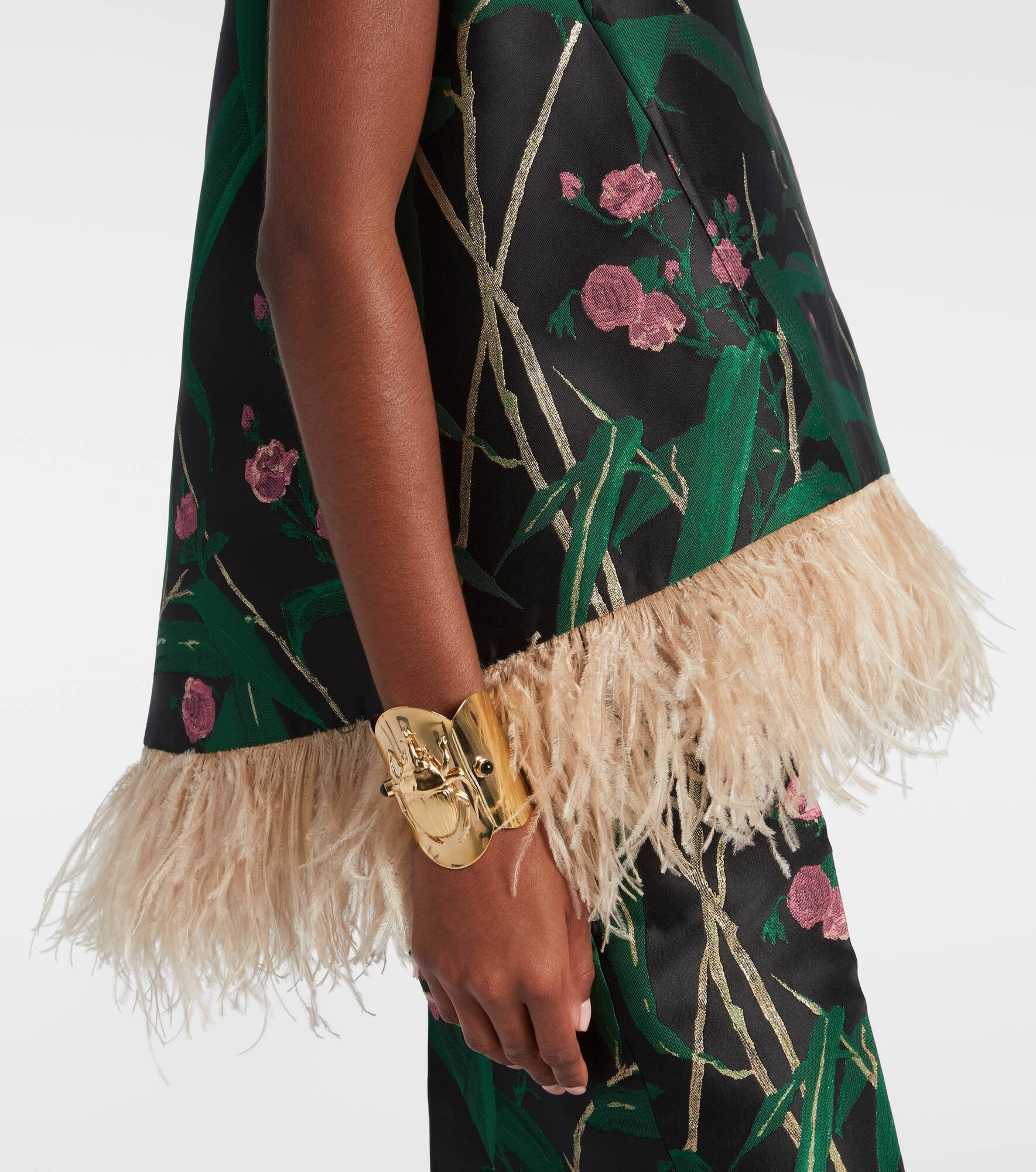 La Scala feather-trimmed jacquard top - 5