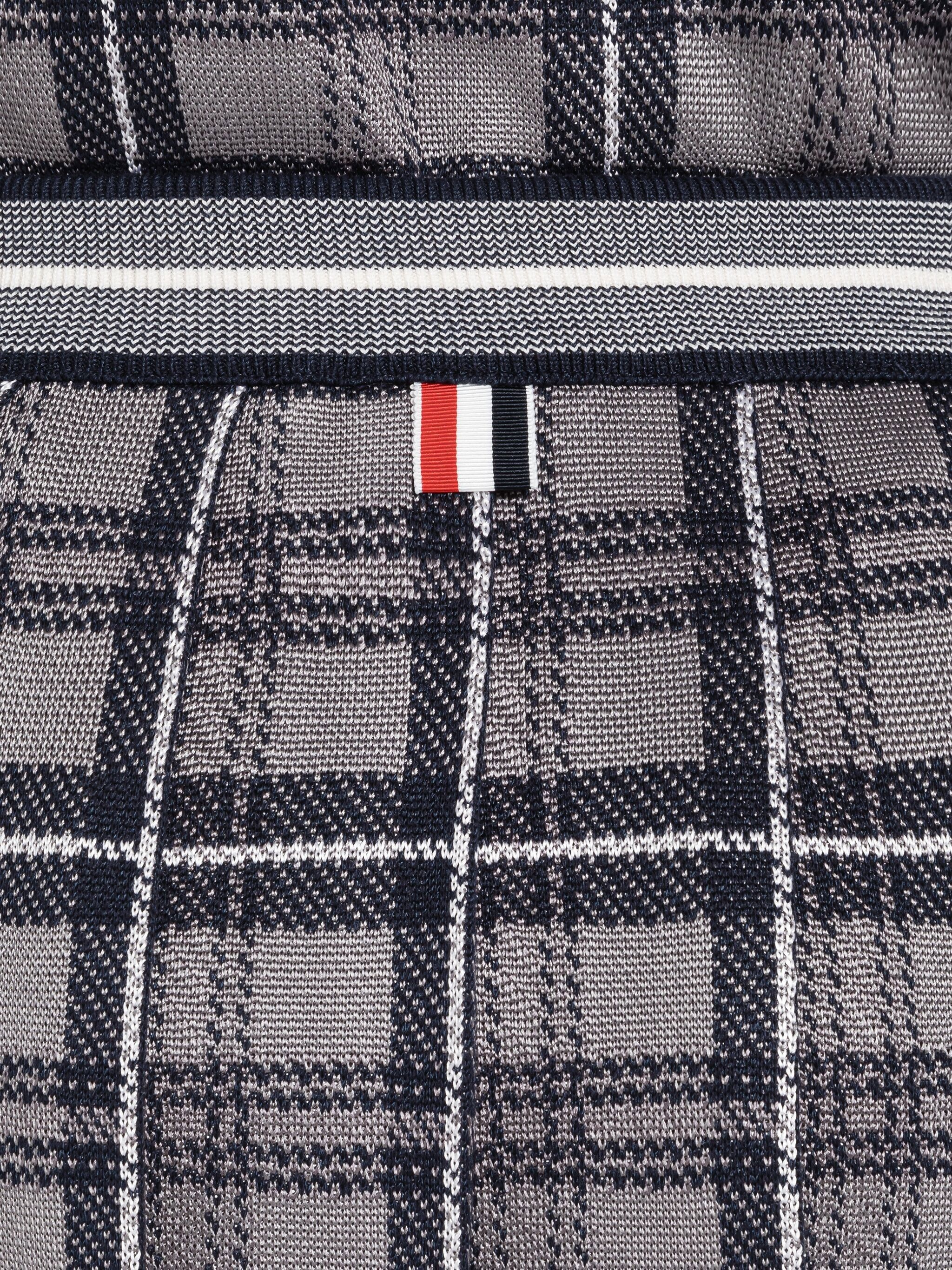 Tartan Cotton Silk Jacquard Pleated Skirt - 6