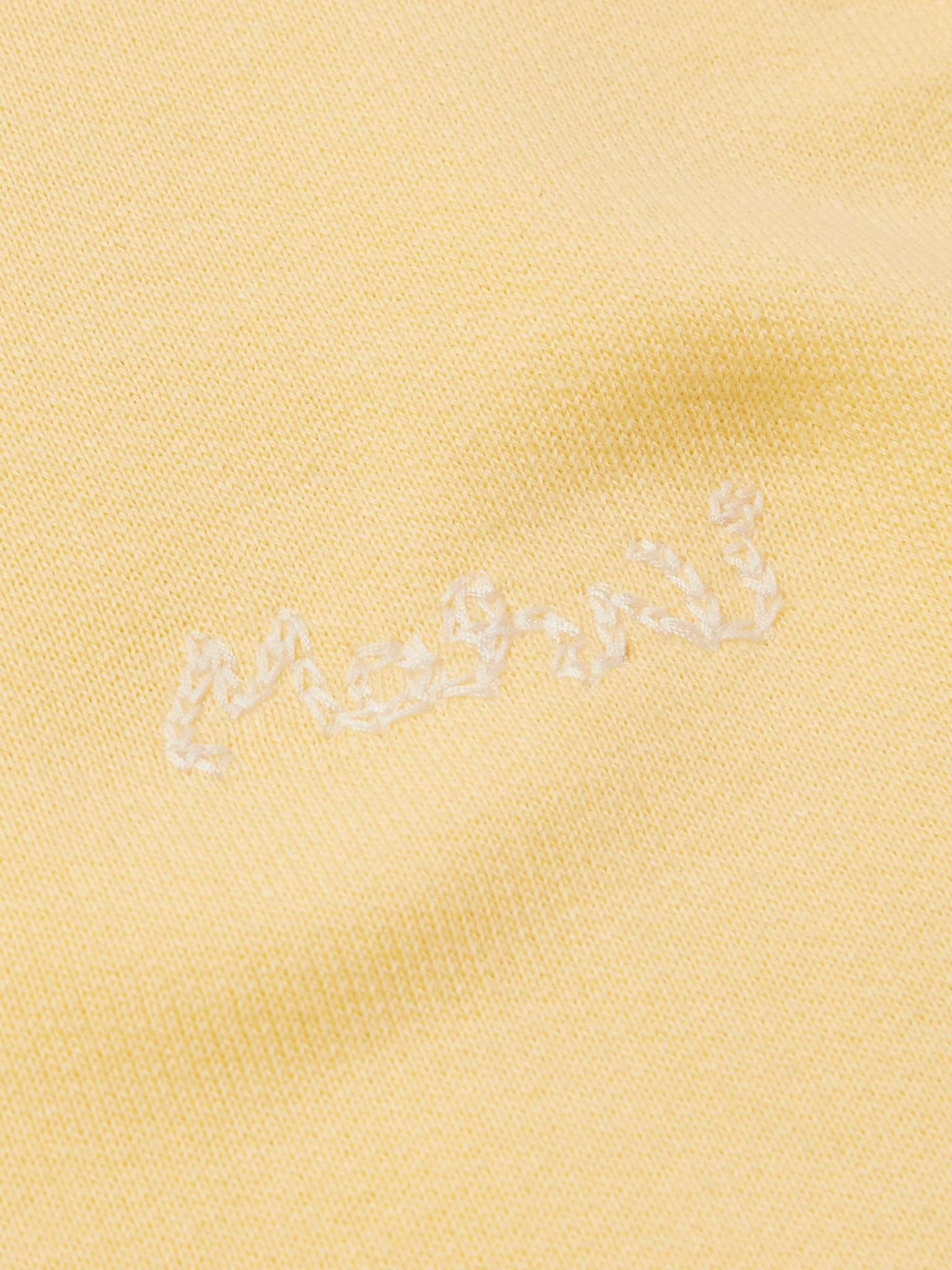 Logo-Embroidered Fleece-Trimmed Cotton-Jersey Hoodie - 4