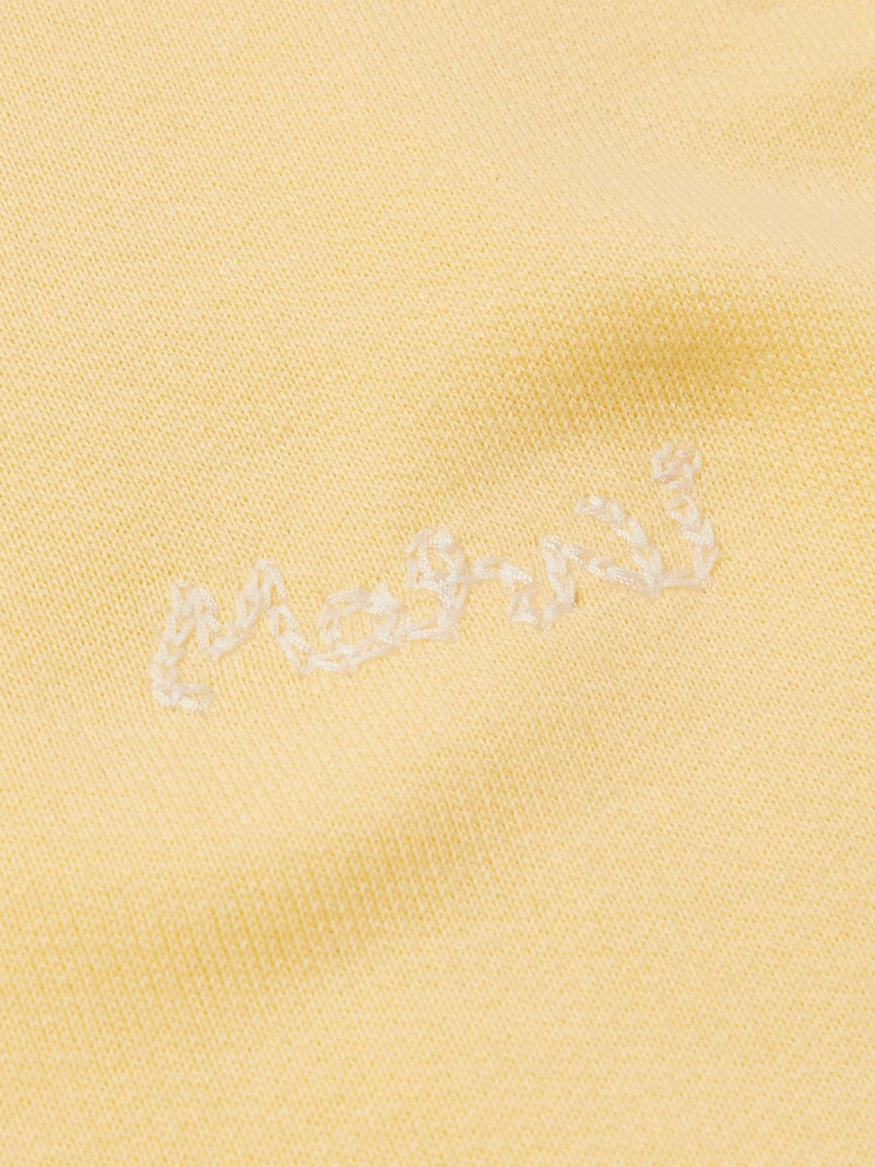 Logo-Embroidered Fleece-Trimmed Cotton-Jersey Hoodie 4