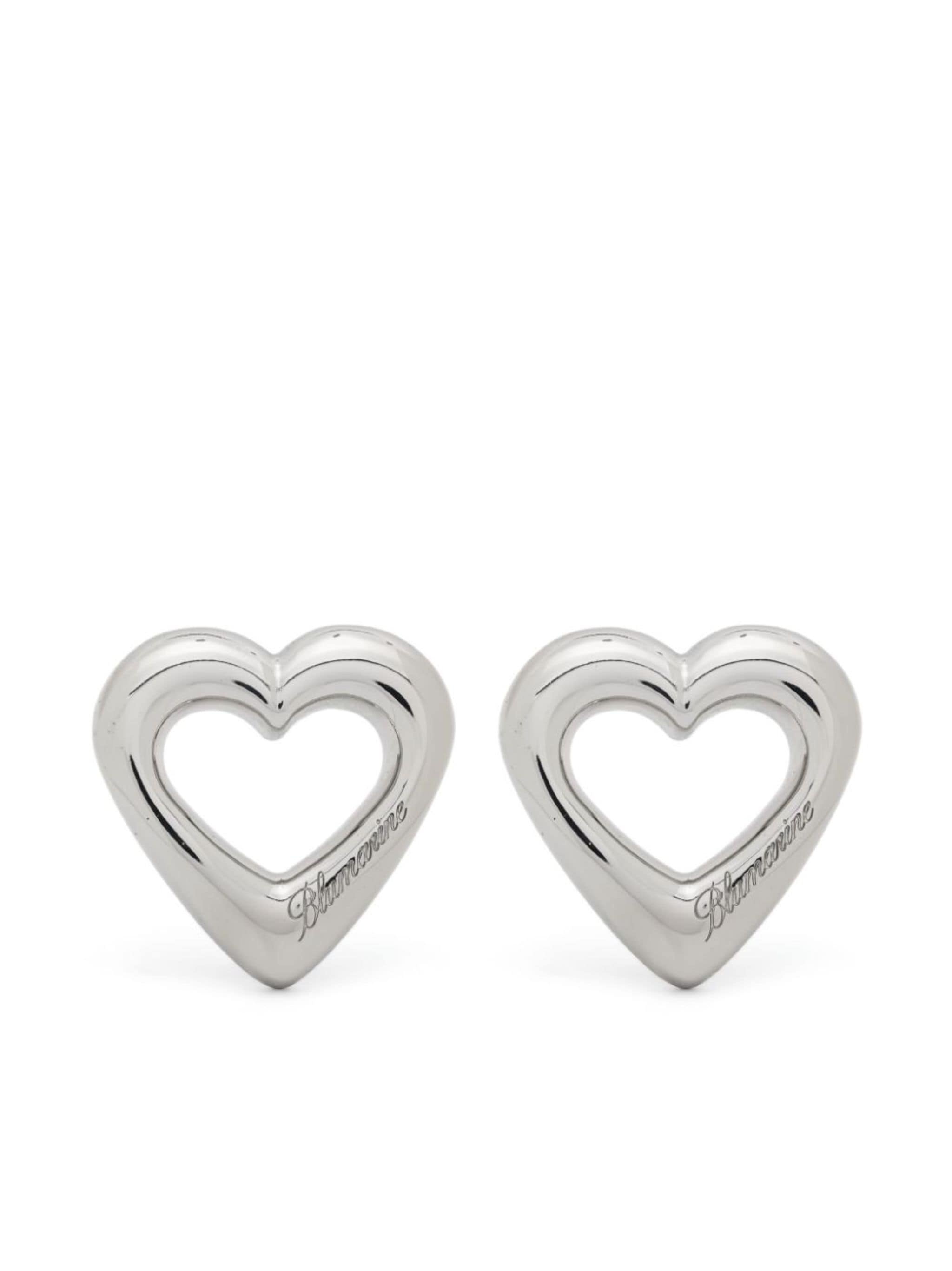 logo-engraved stud earrings - 1