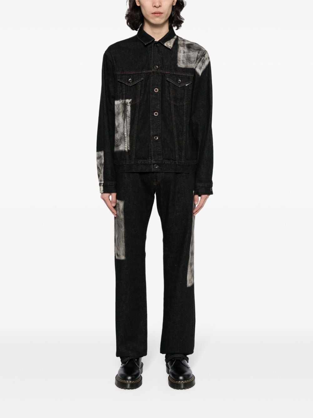 panelled denim jacket - 2