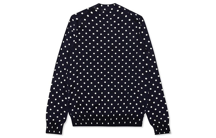 COMME des GARCONS PLAY Polka Dot Cardigan Black Emblem 'Navy' AZ-N038-051-2 - 2