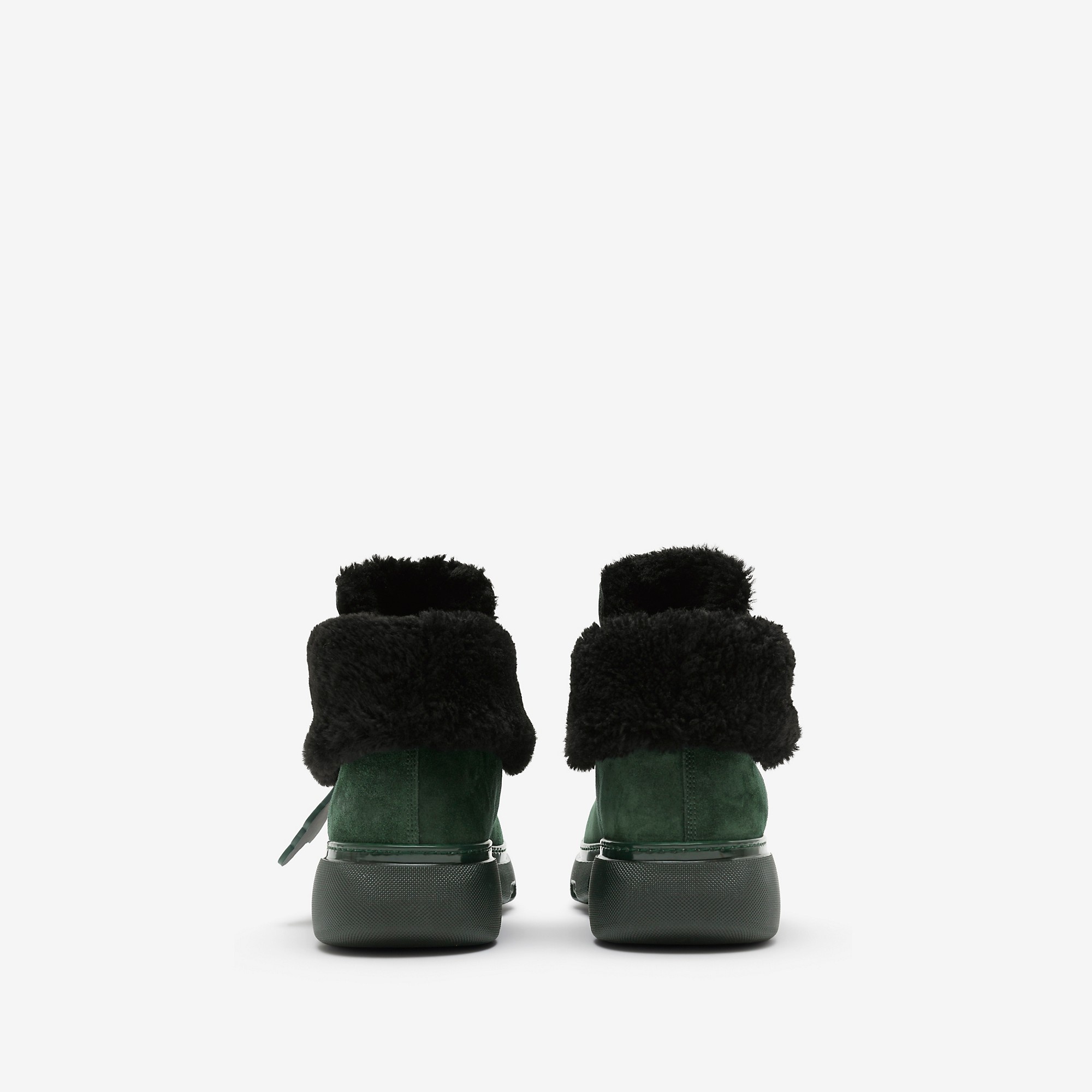 Suede and Shearling Creeper Boots - 4