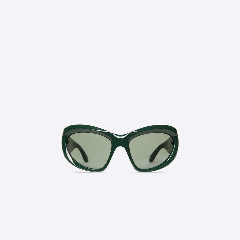 Wrap D-frame Sunglasses in Green 1