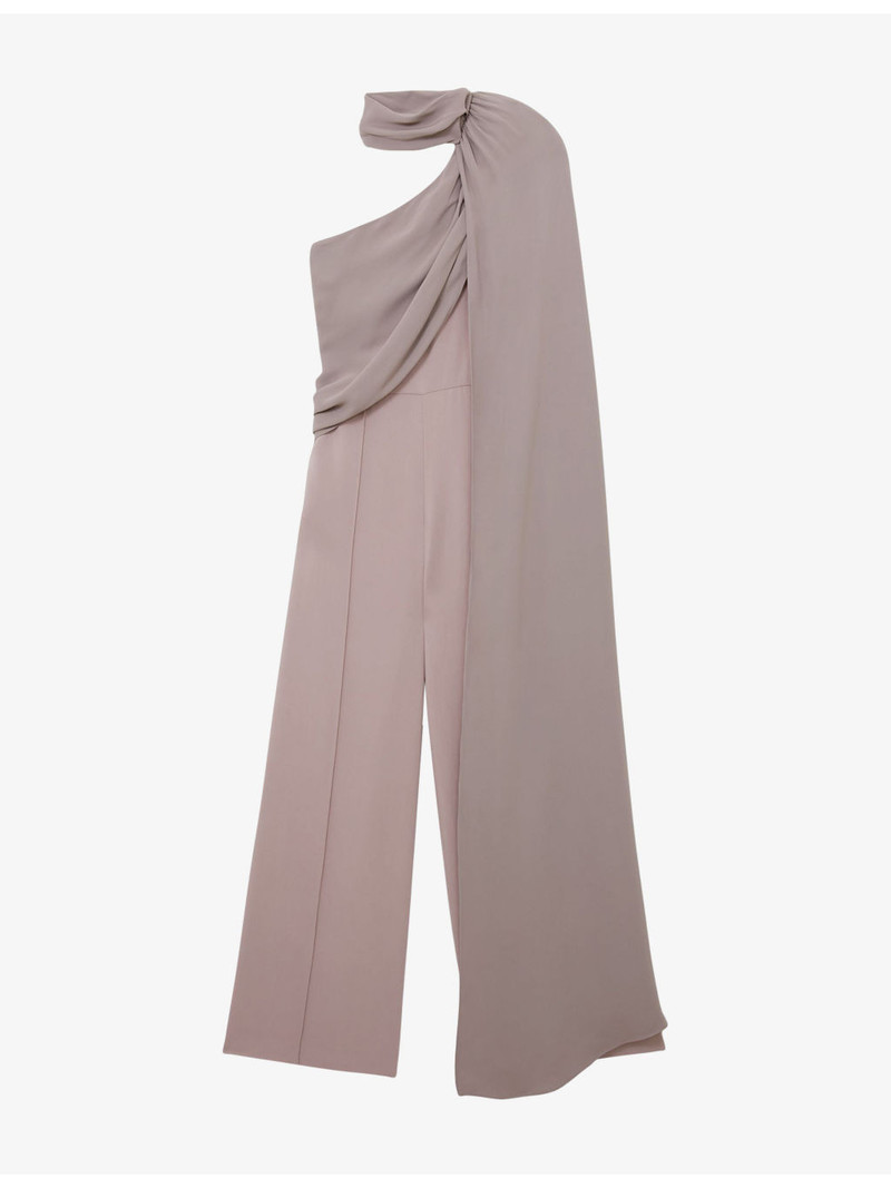 Carrie One-Shoulder Stretch-Woven Jumpsuit 1