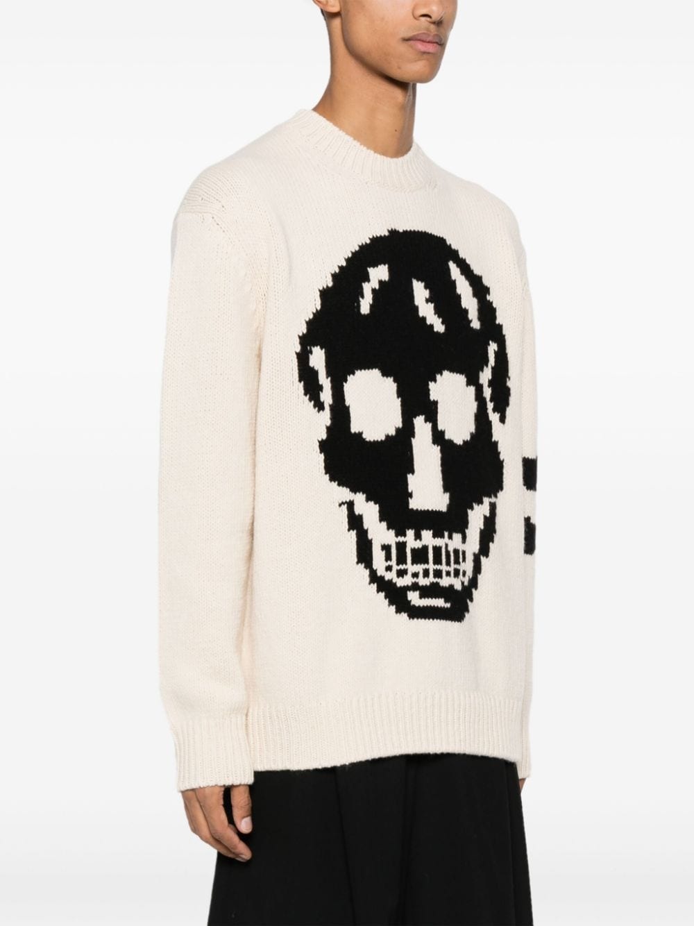 skull-intarsia stripe-detail jumper - 3