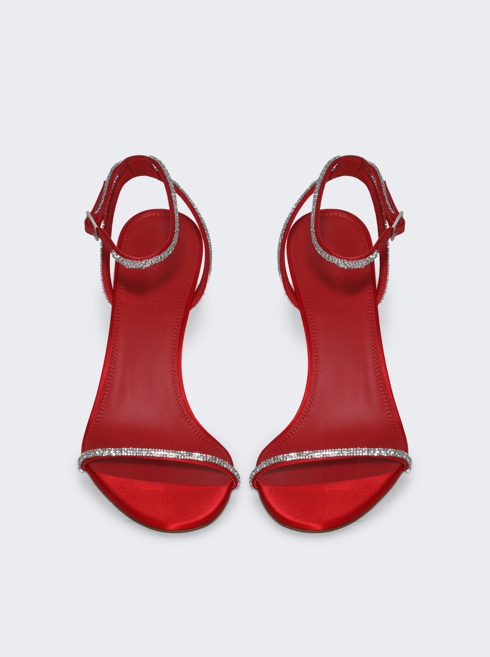 Diamante Crystal Sandal Satin Red - 5