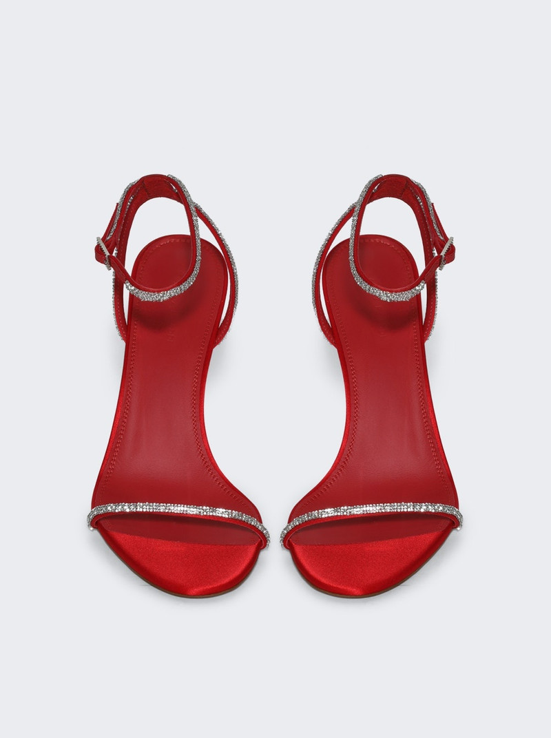 Diamante Crystal Sandal Satin Red 5