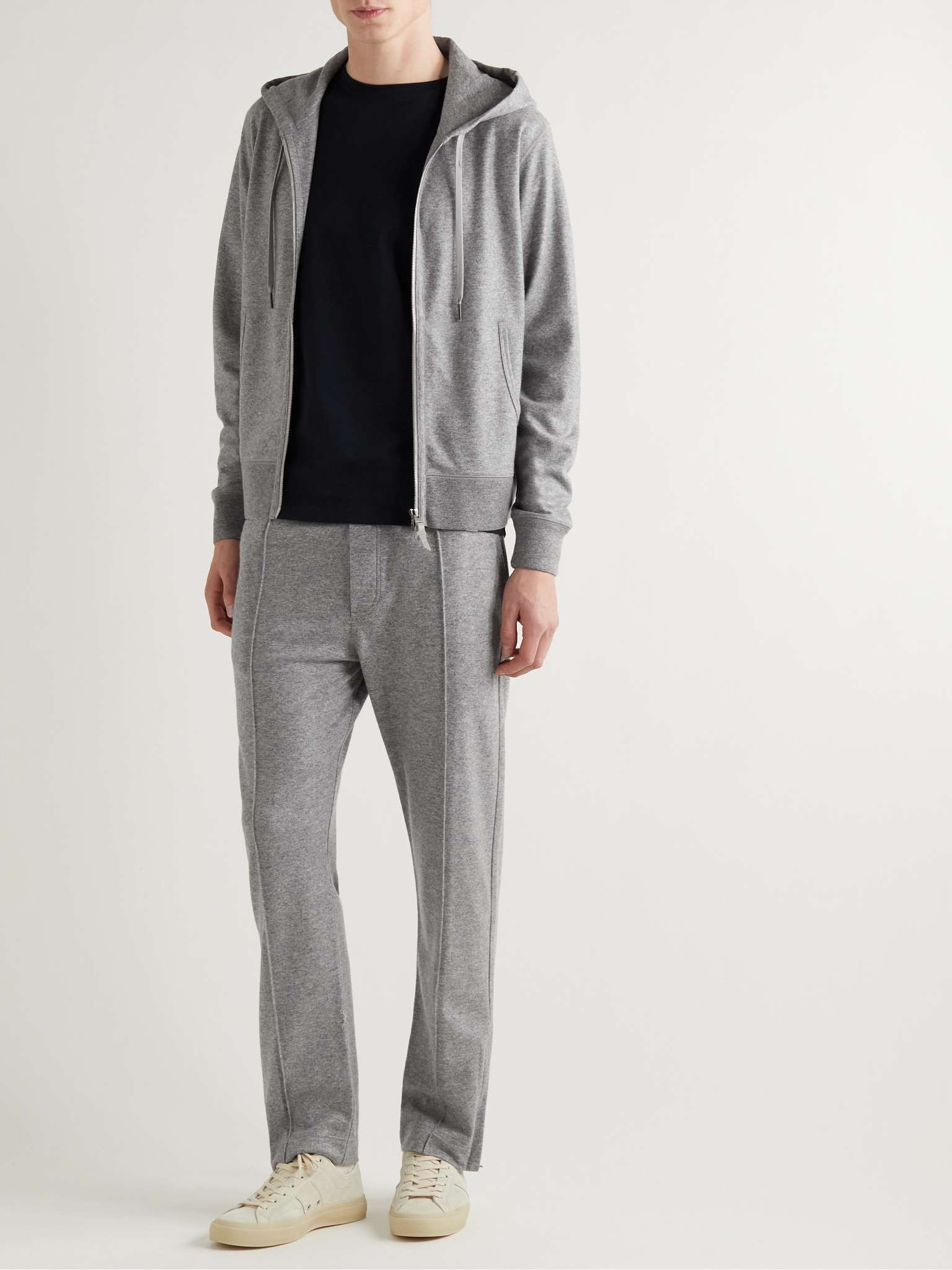Brushed Cashmere-Jersey Zip-Up Hoodie - 2