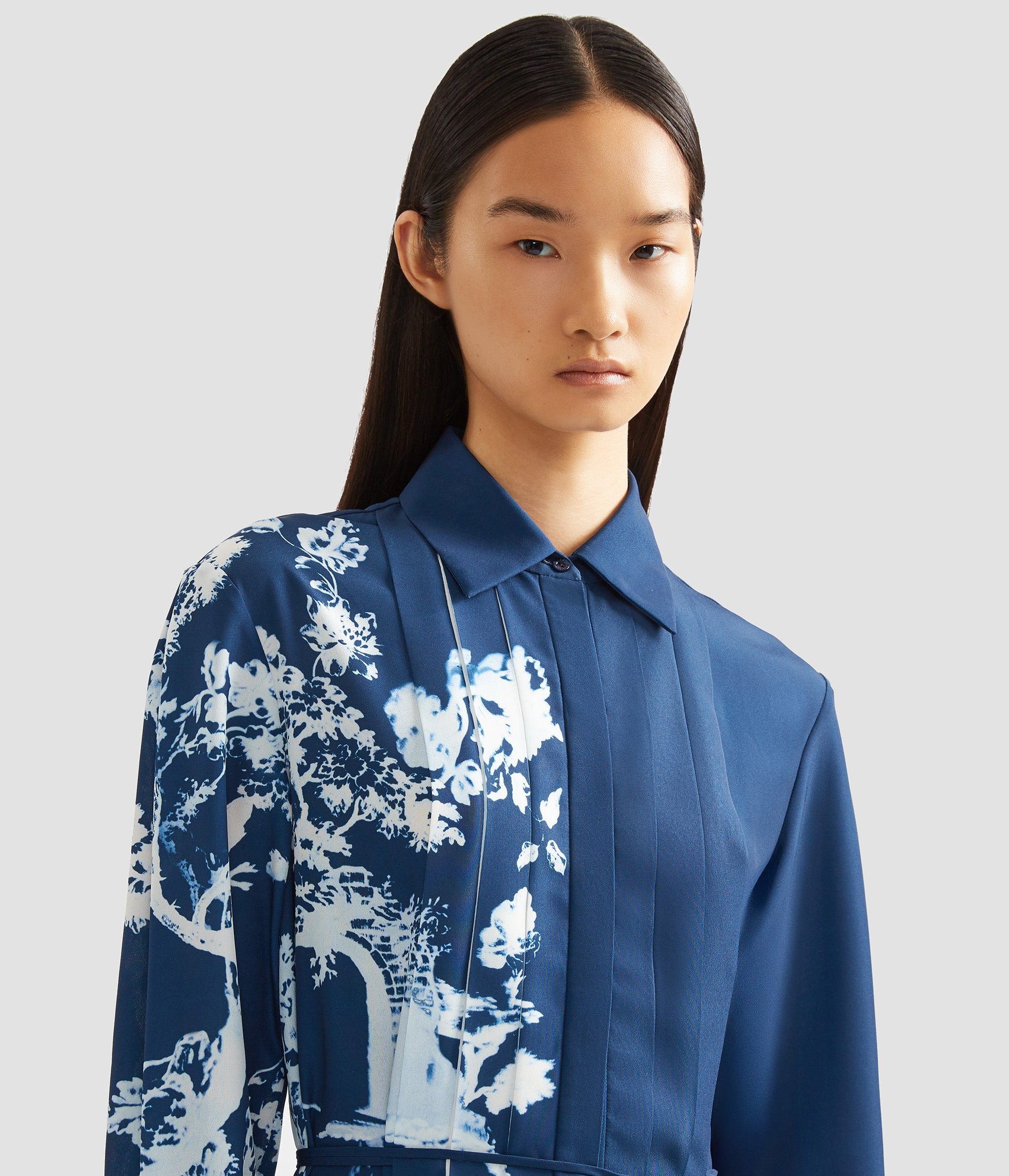 LONG SLEEVE MIDI SHIRT DRESS - 5