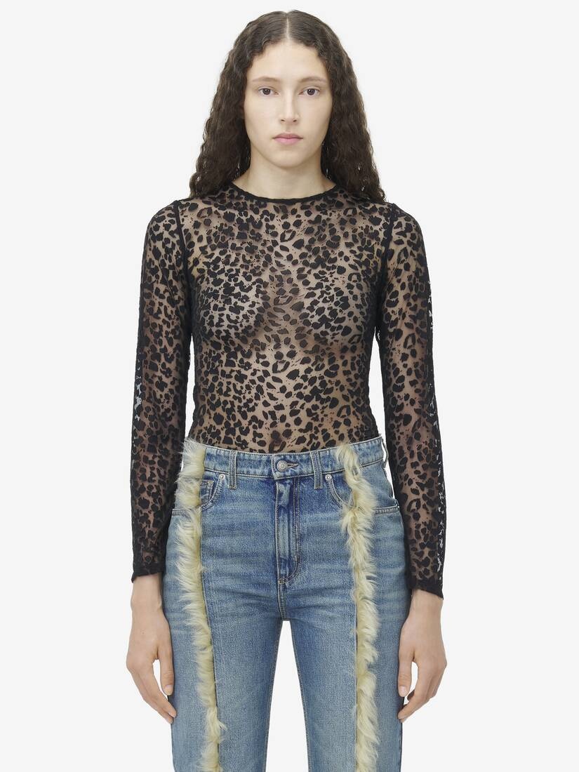 Alexander McQueen Leopard Devoré Top | REVERSIBLE