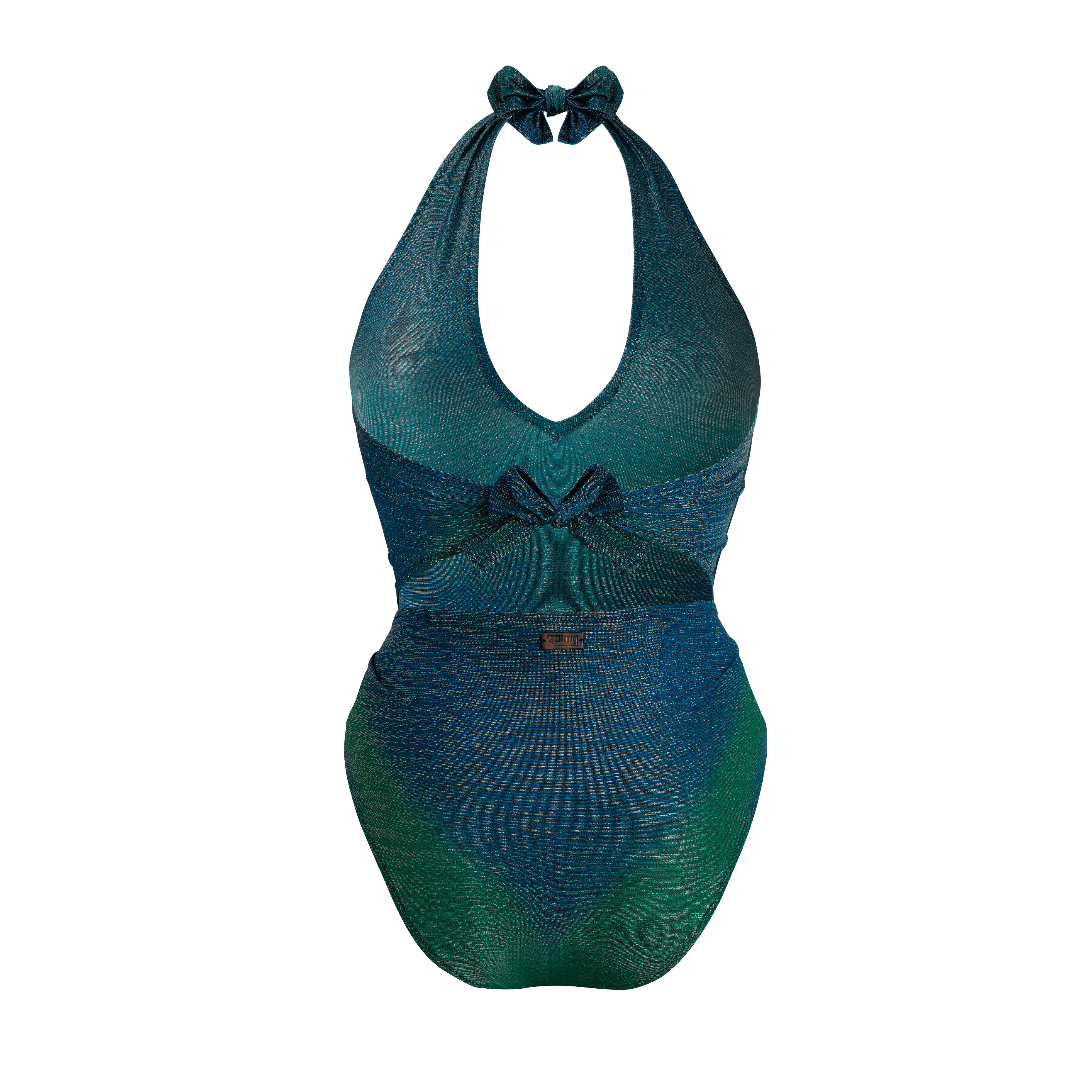 Women Low cut to tie One-piece Swimsuit Rainbow - 2