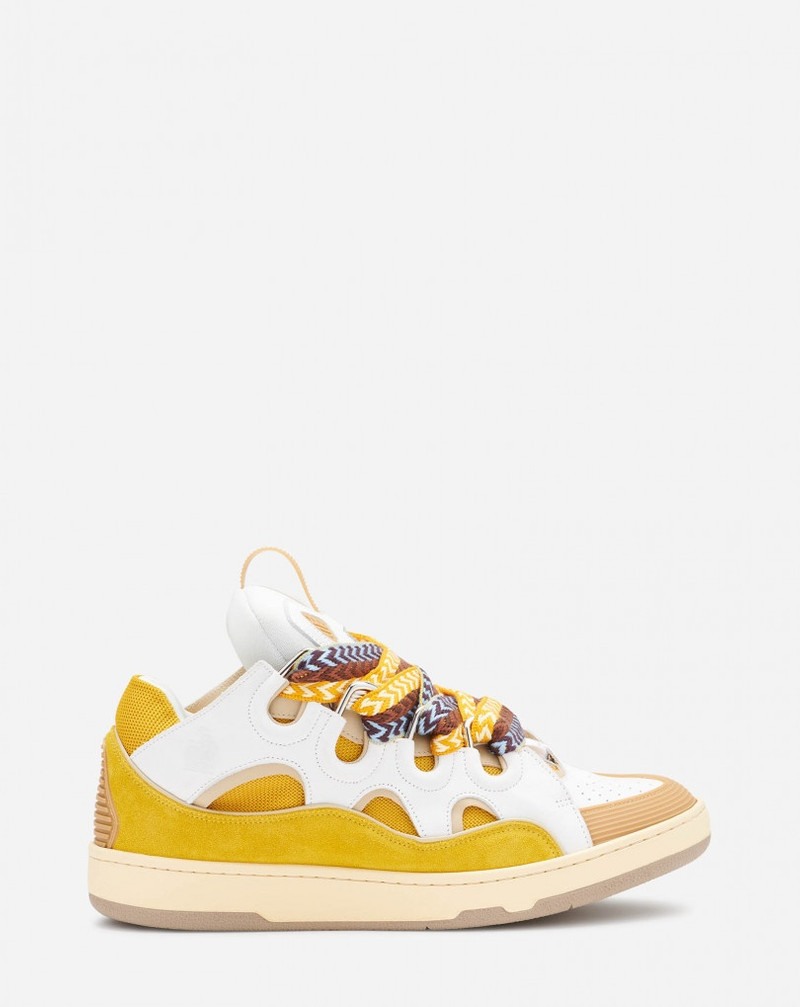 LEATHER CURB SNEAKERS - 1