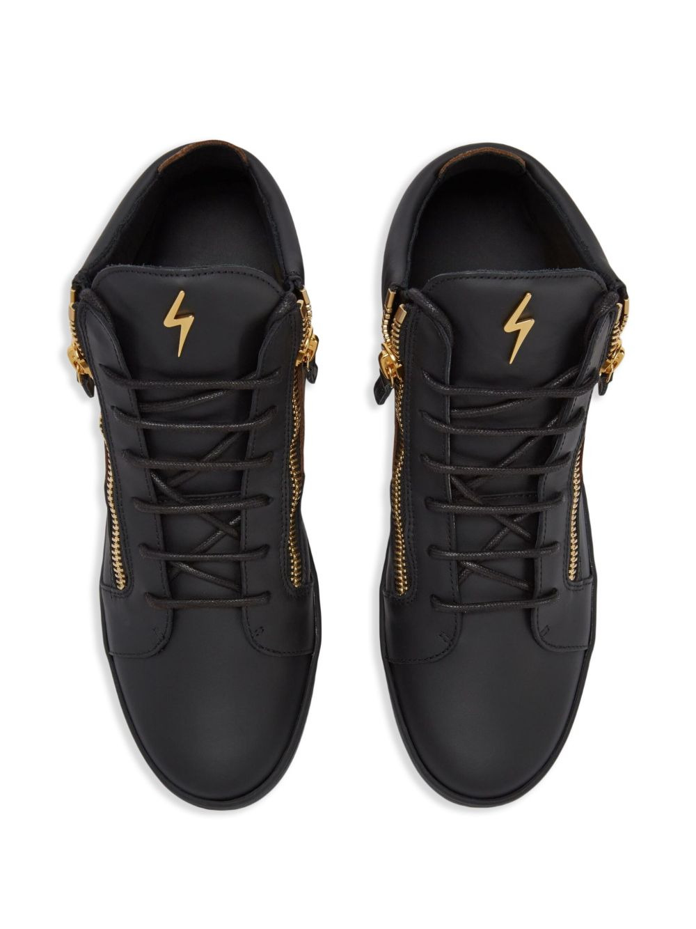 Kriss zip-detail leather high-top sneakers - 4