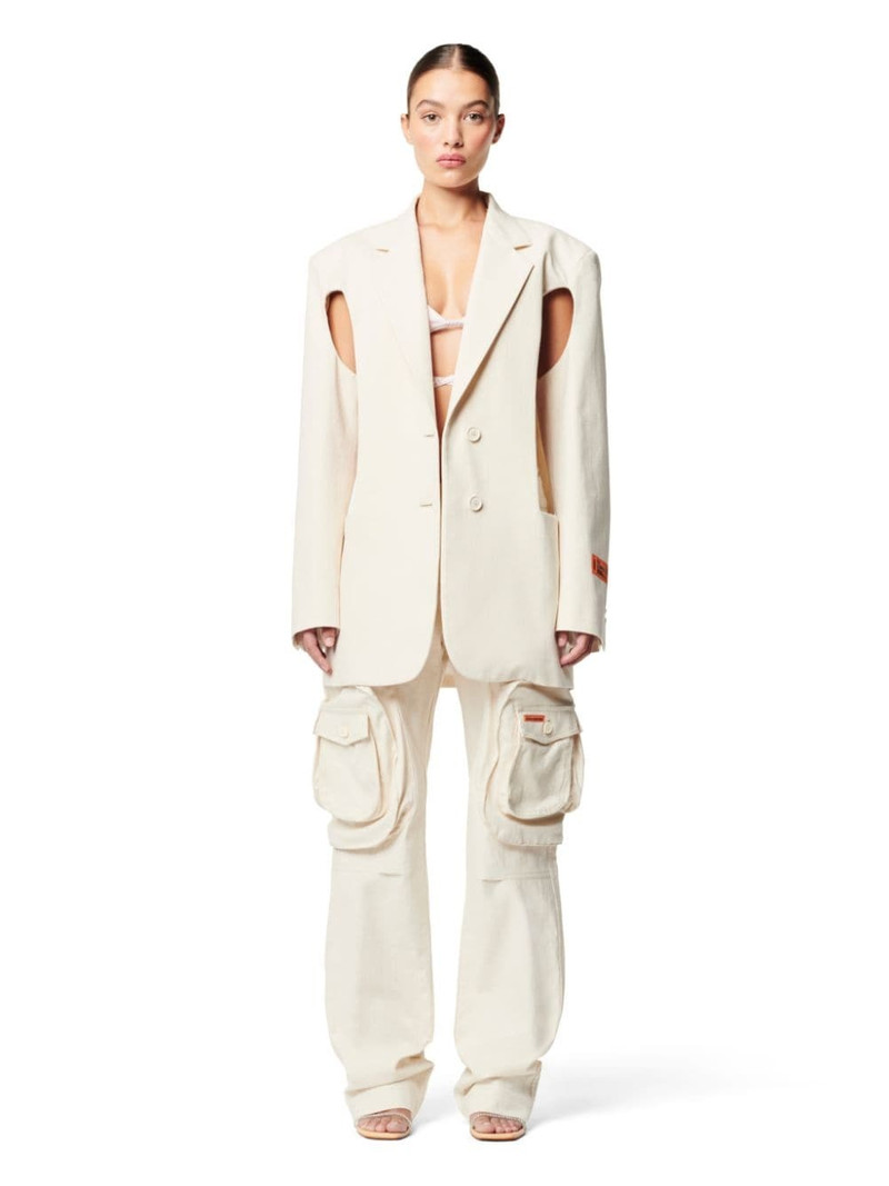 Heron Preston Side Cutout Canvas Blazer outlook