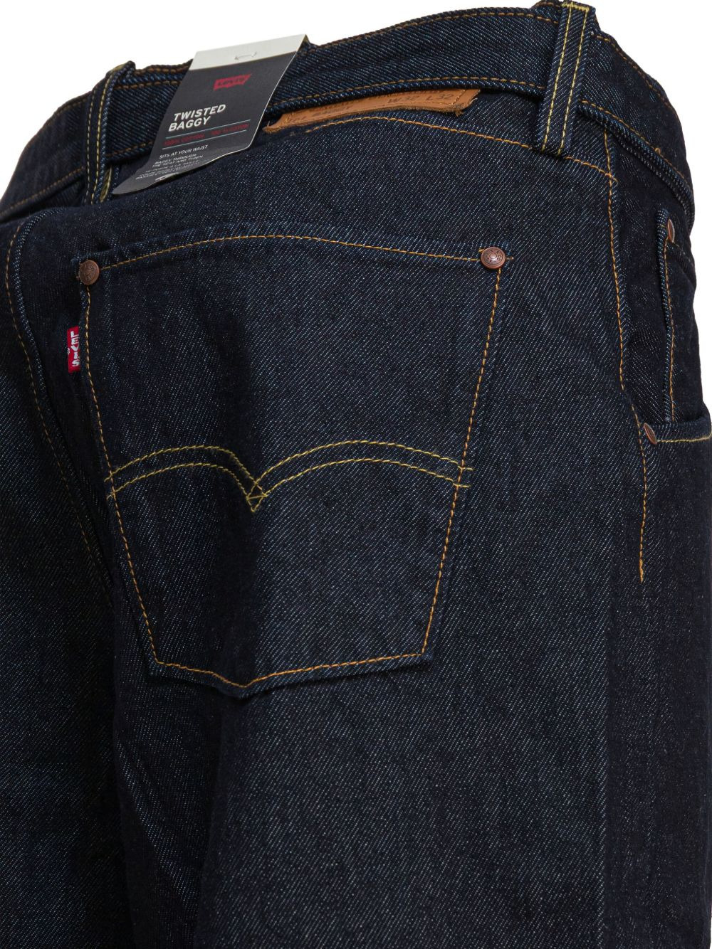 belted five-pocket jeans - 4