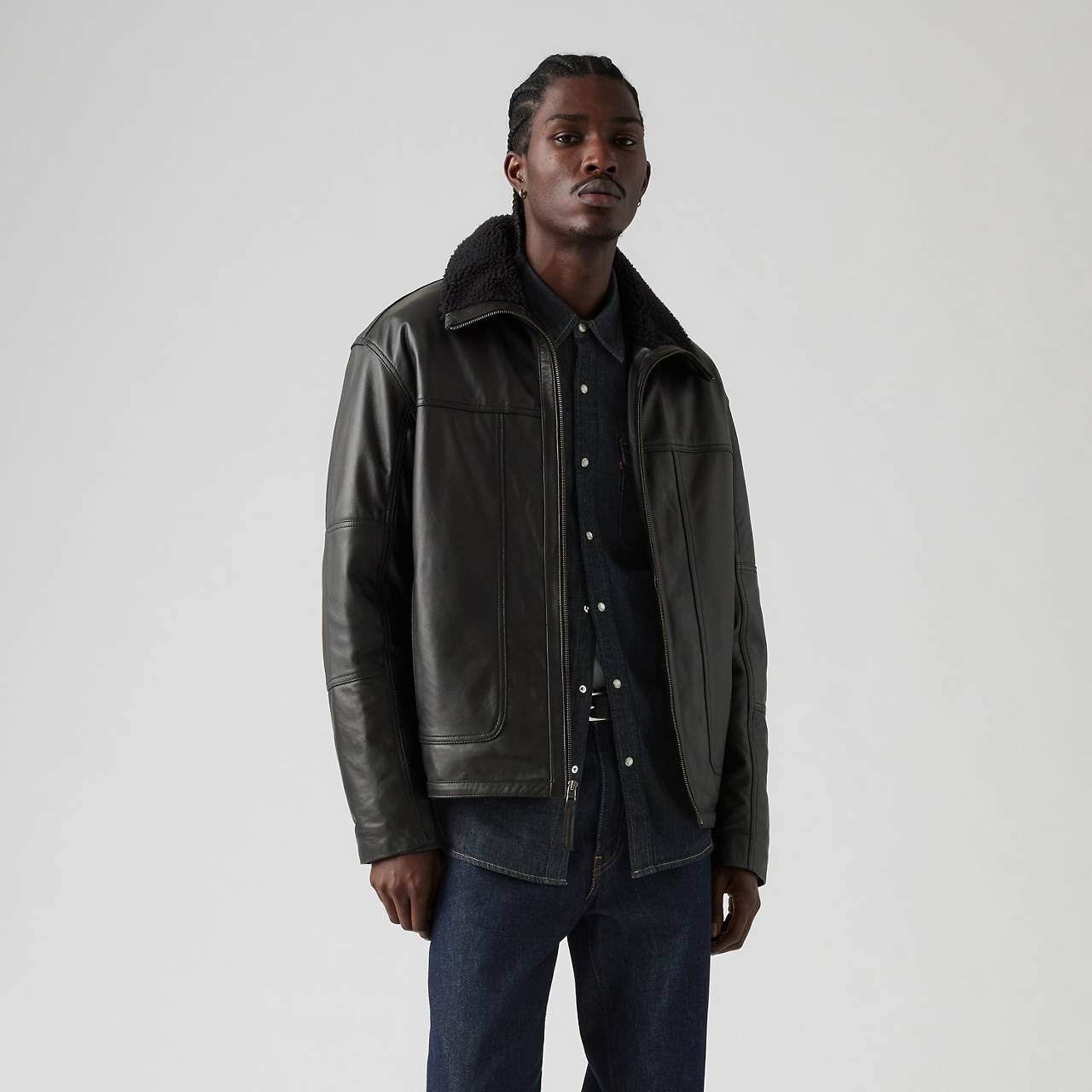 CRUZ LEATHER SHERPA JACKET - 2
