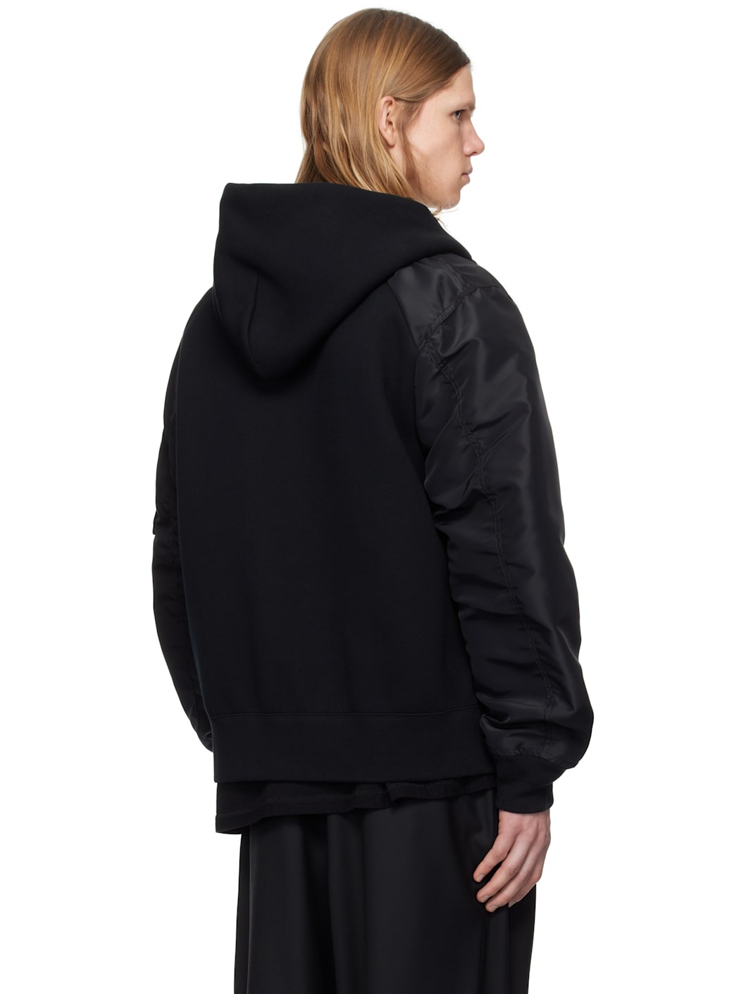 Black Sponge Sweat Hoodie - 3