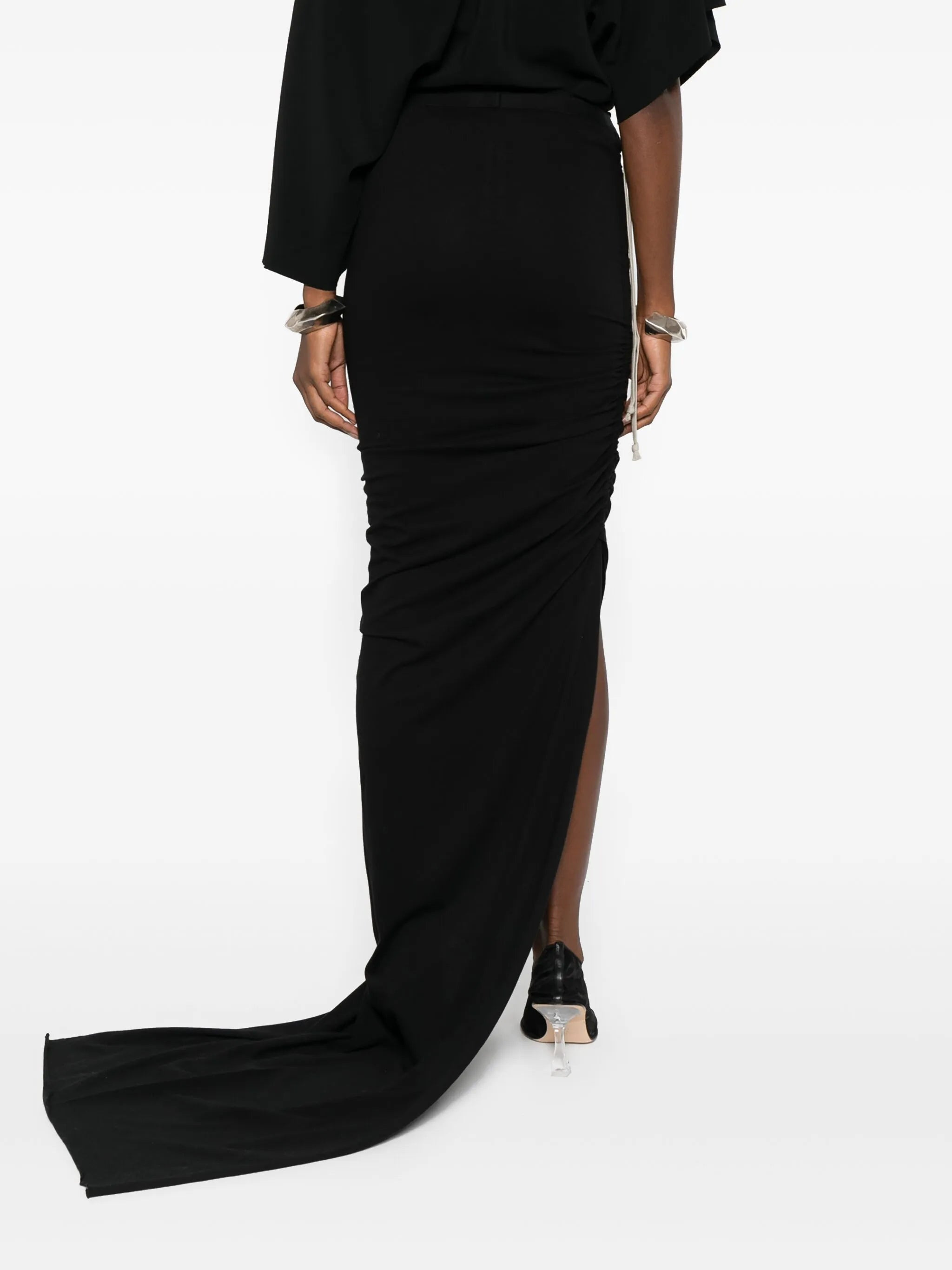 Rick Owens Drkshdw Drawstring Side-slit Maxi Skirt - 5