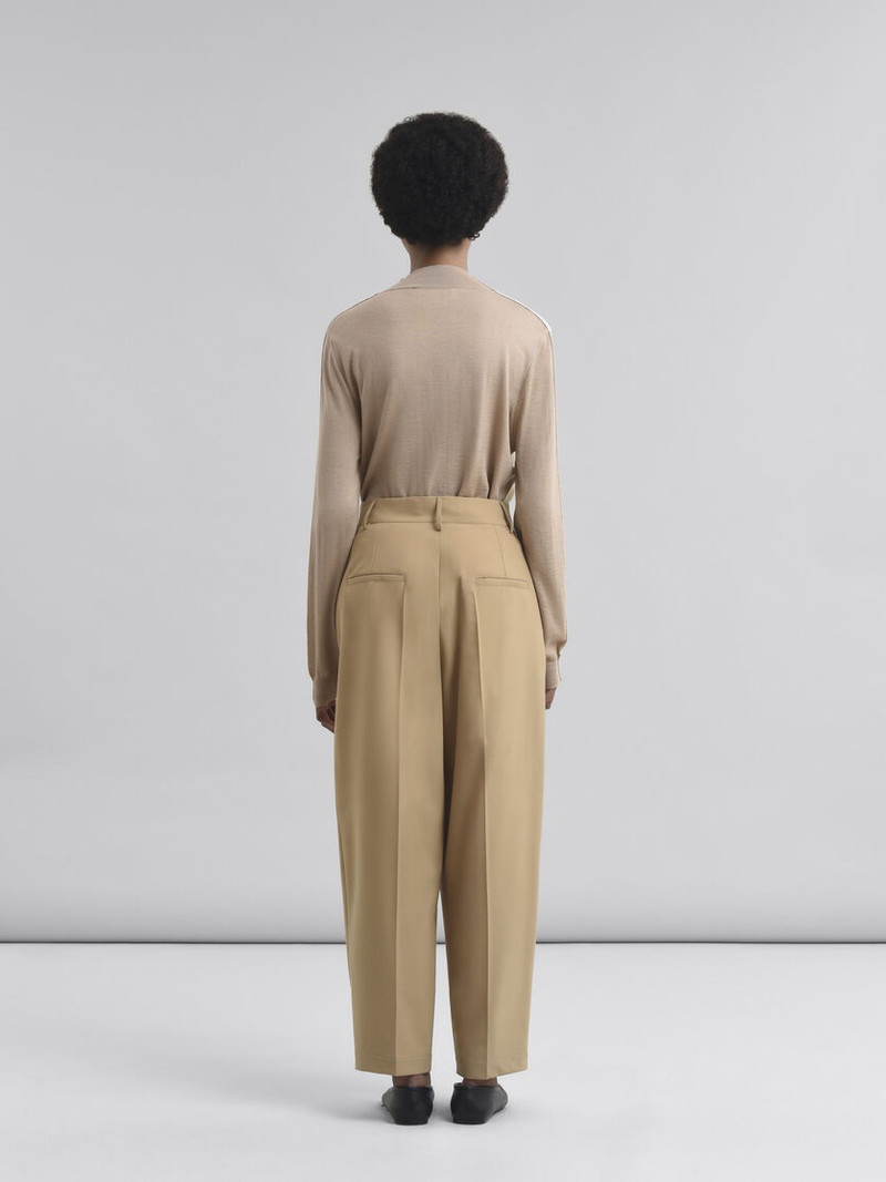 SOFT BEIGE WOOL BLEND TROUSERS WITH MARNI SYMBOL 3