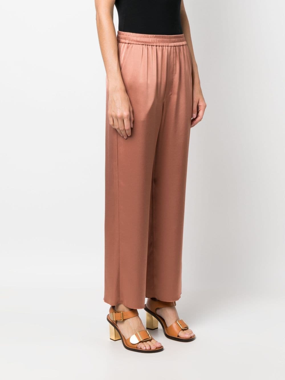 elasticated-waist cropped trousers - 3