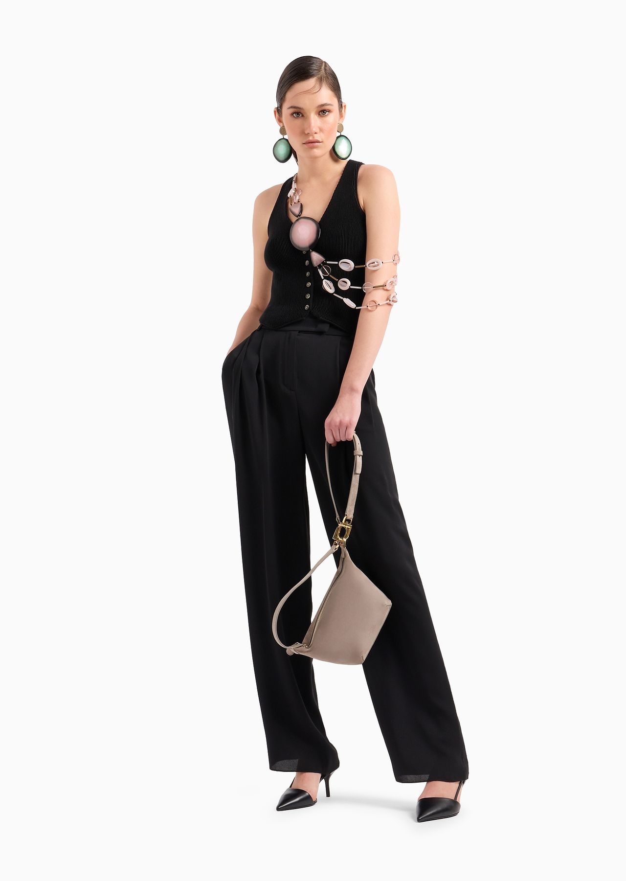 ASV triple silk-georgette double-pleat trousers - 4